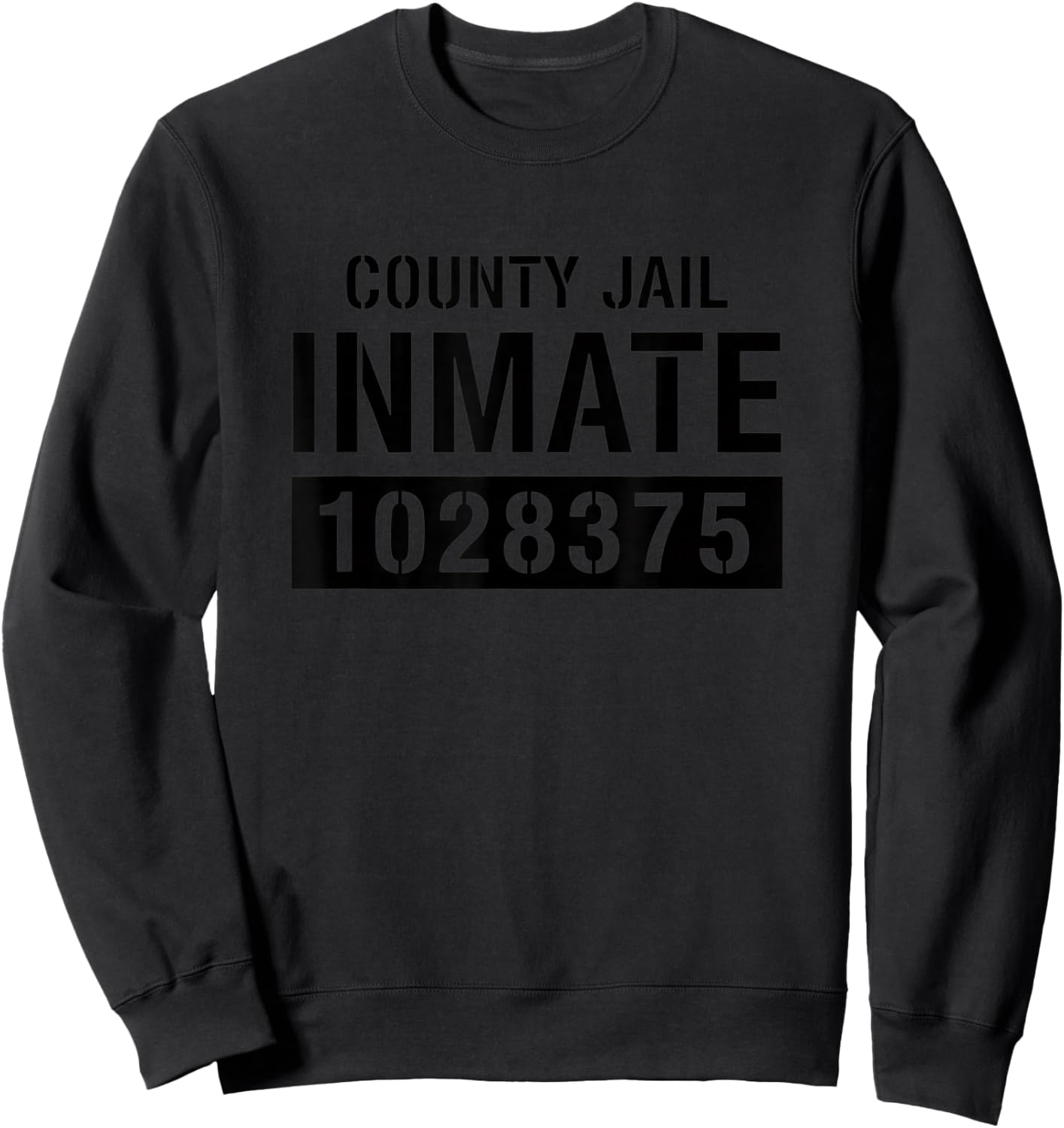 Halloween County Jail Inmate Design - Inmate 1028375 Sweatshirt - Sweatshirt | Black