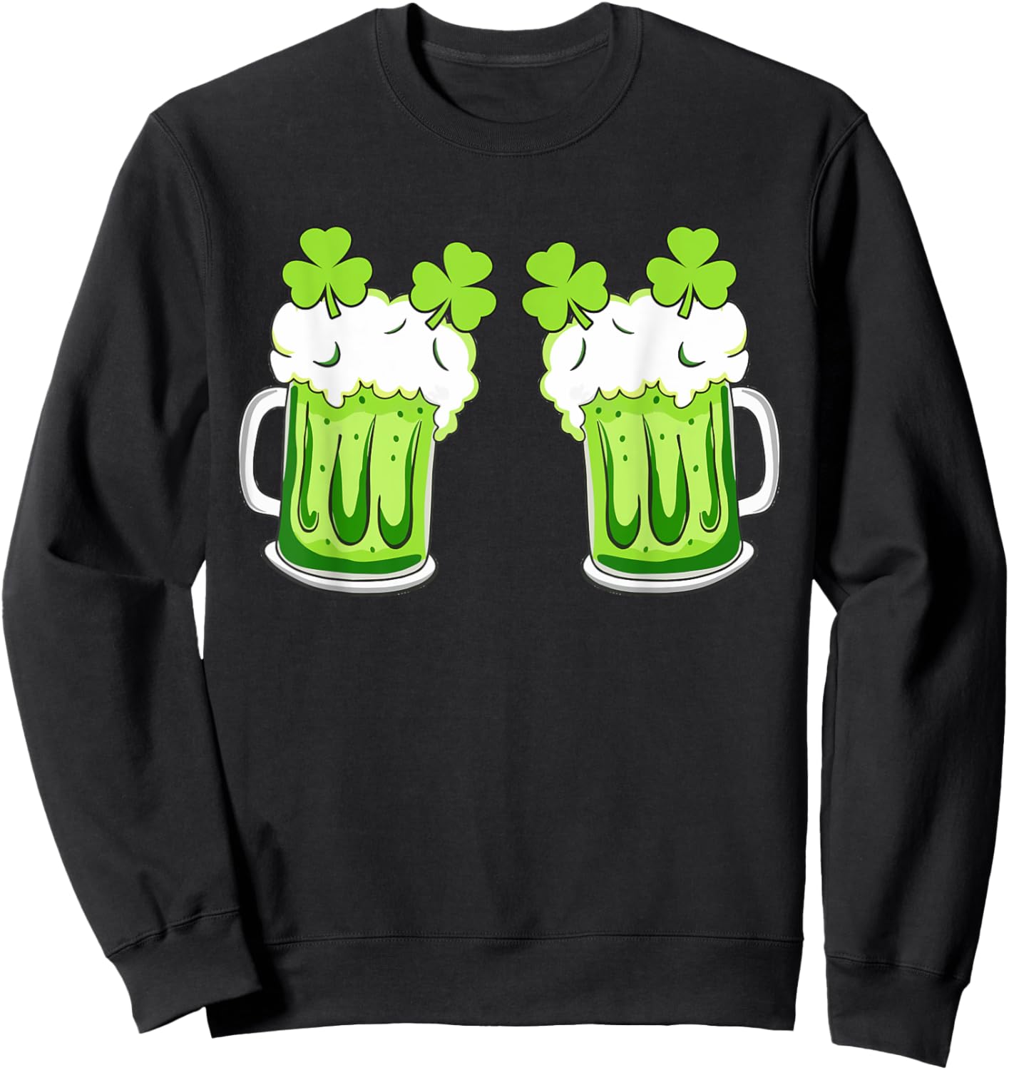 St Patricks Day Drinking Irish Shamrock Green Beer Sweatshirt - Sweatshirt | Black