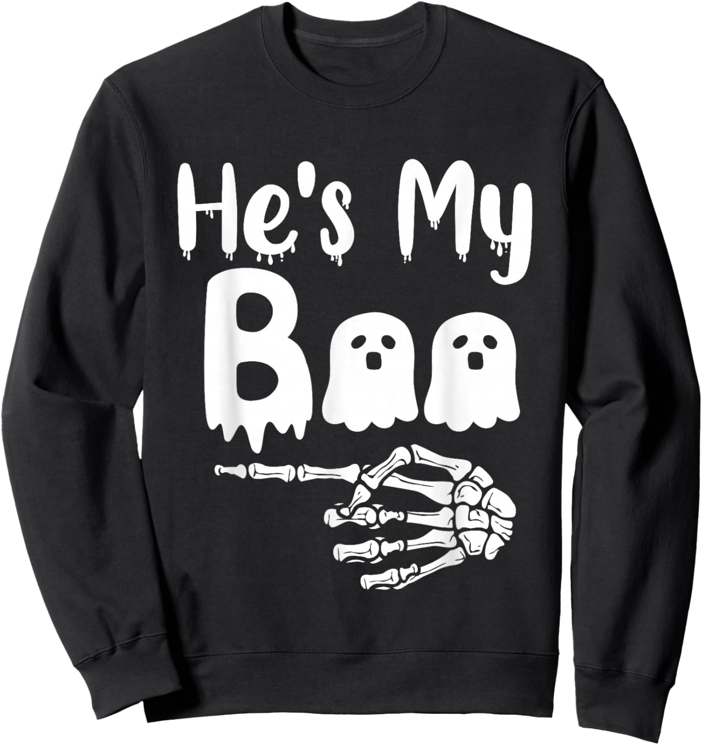 She's My Boo Matching Halloween Pajama Couples He's My Boo Sweatshirt - Sweatshirt | Black