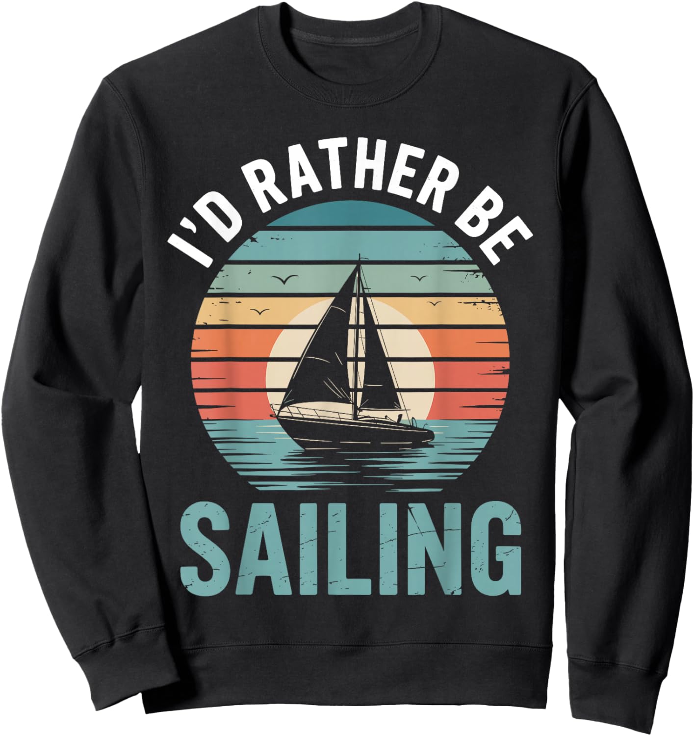 Cool Sailing Art Women Kids Sail Boat Sailor Sailing Sweatshirt - Sweatshirt | Black