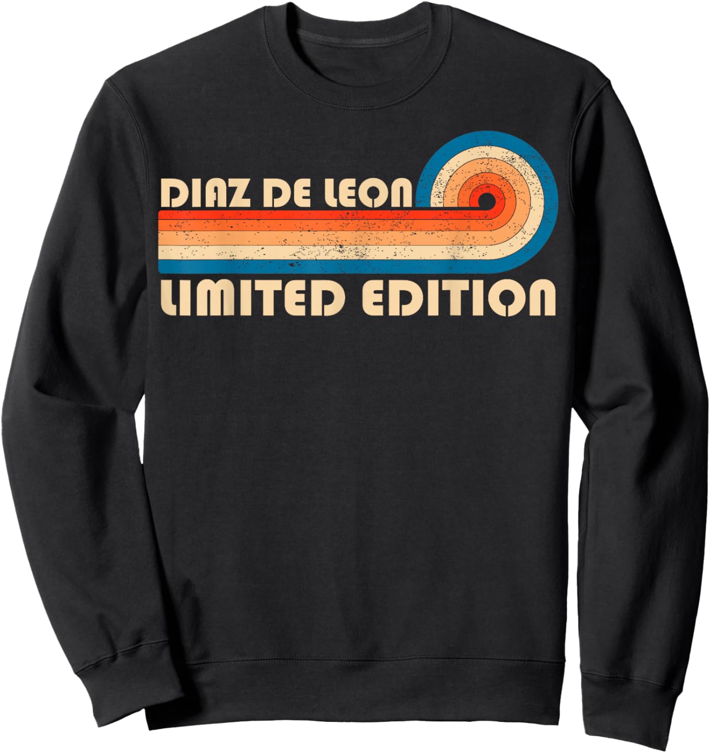 Diaz DE Leon Retro 70s 80s Sunset Stripe Sweatshirt - Sweatshirt | Black