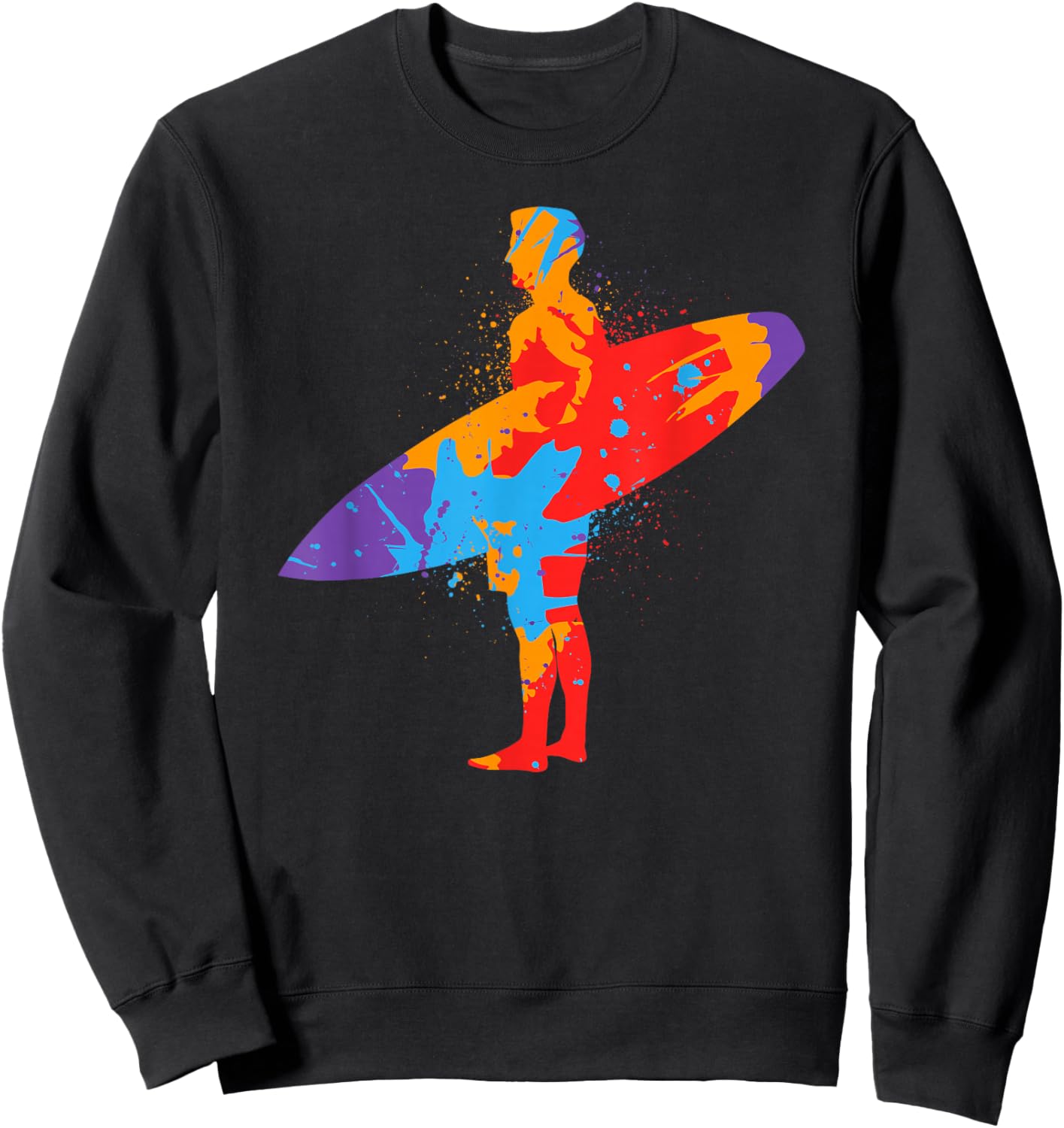 Surf Beach Colorful Surfboard Surfers Boys Men Kids Surfing Sweatshirt - Sweatshirt | Black