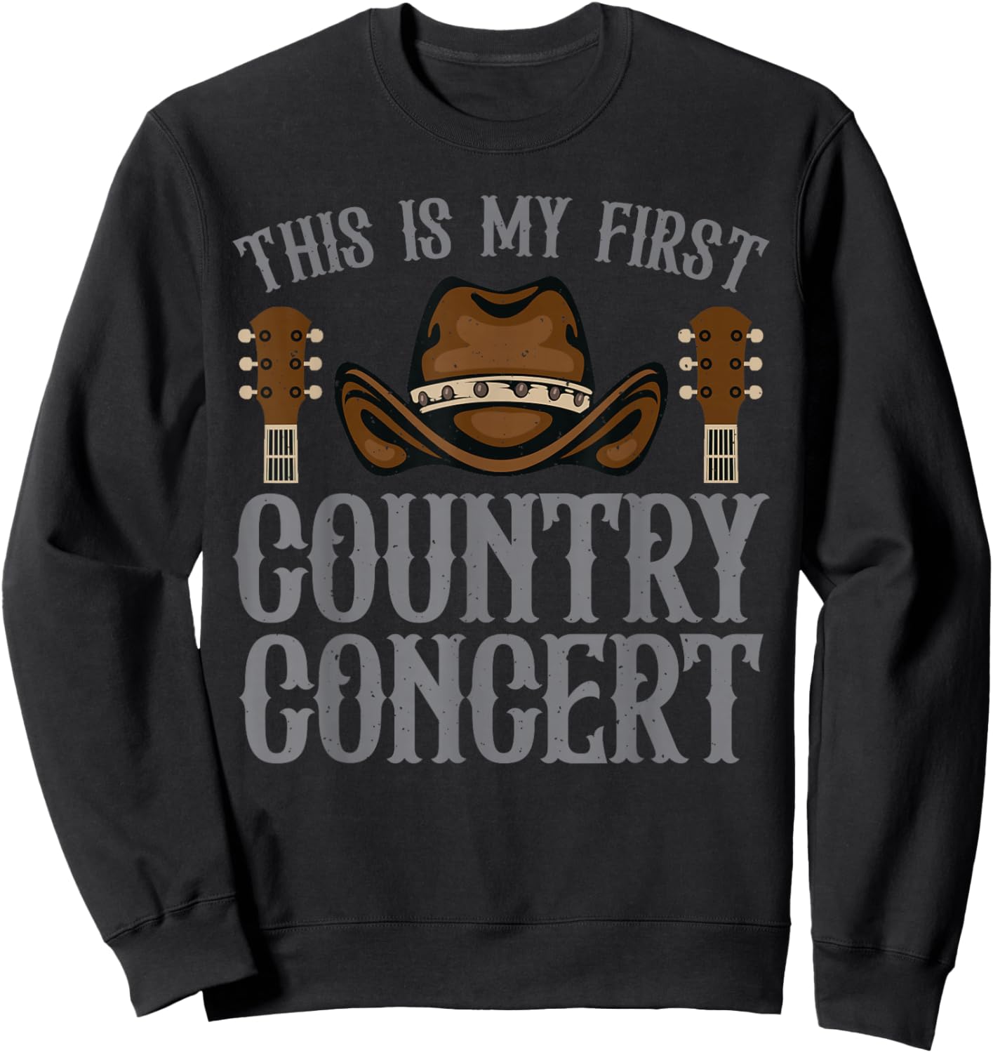 Country Concert Art Women Kids Country Music Lover Sweatshirt - Sweatshirt | Black