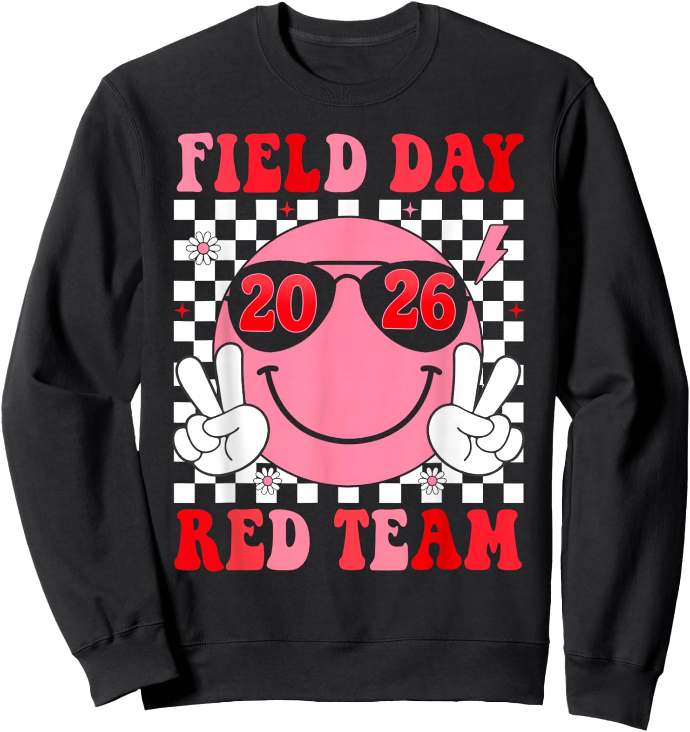 Field Day Red Team Teacher Kids Fun Day Field Day 2026 Sweatshirt - Sweatshirt | Black