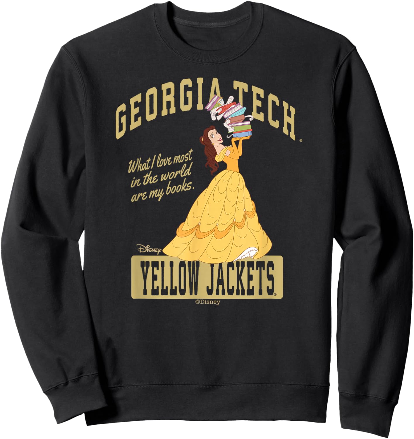 Georgia Tech Yellow Jackets Princess Belle Navy Sweatshirt - Sweatshirt | Black