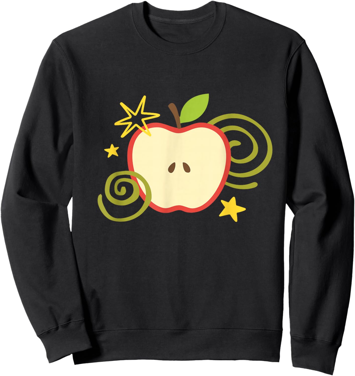 Apple y2k Whimsy Twee Kawaii Cute Heisei Retro Summer Teen Sweatshirt - Sweatshirt | Black