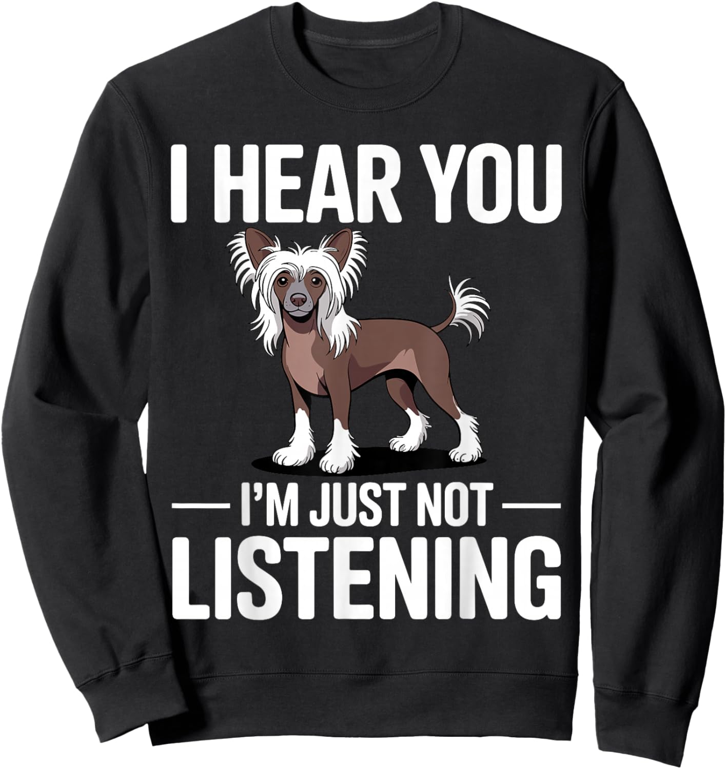 Funny Chinese Crested Art Women Chinese Crested Sweatshirt - Sweatshirt | Black