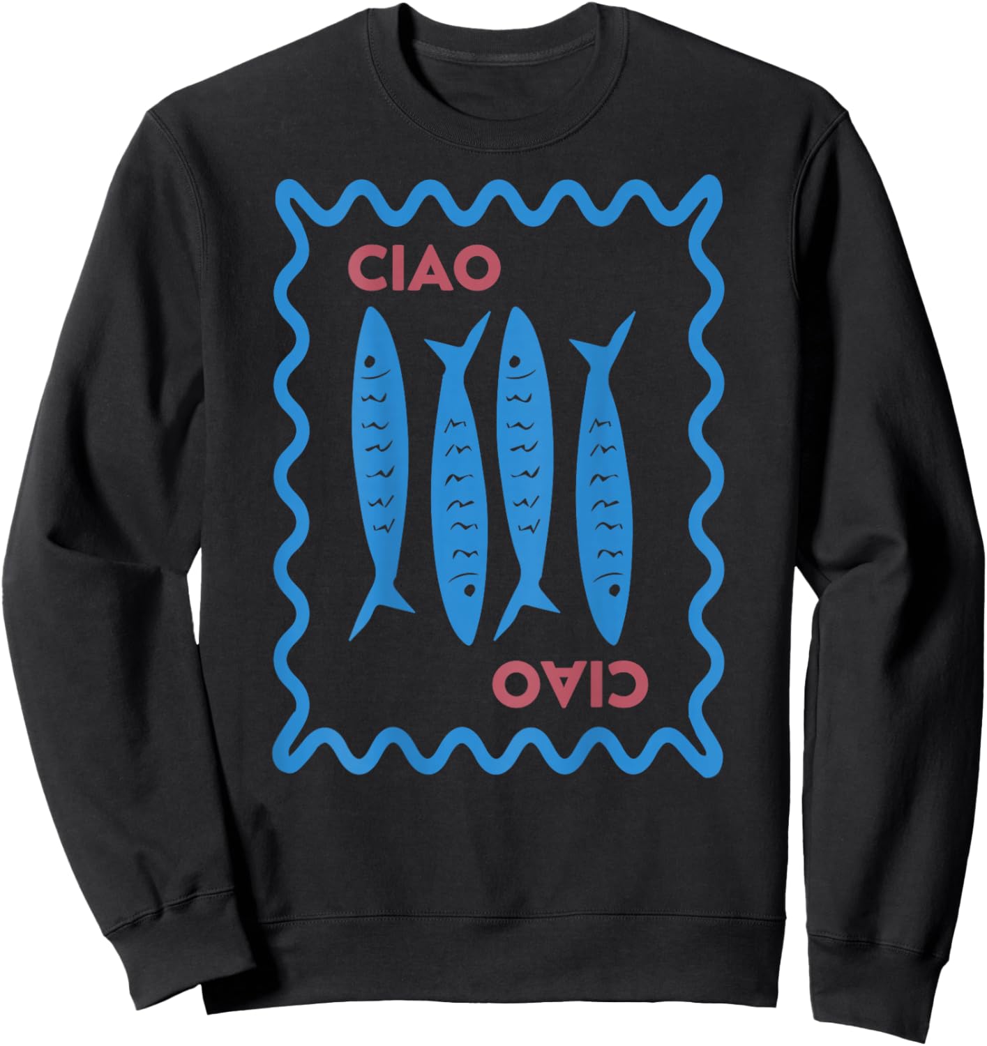 Vintage italienische Ciao Sardine Chinoiserie , Ciao Summer Vibe Sweatshirt - Sweatshirt | Black