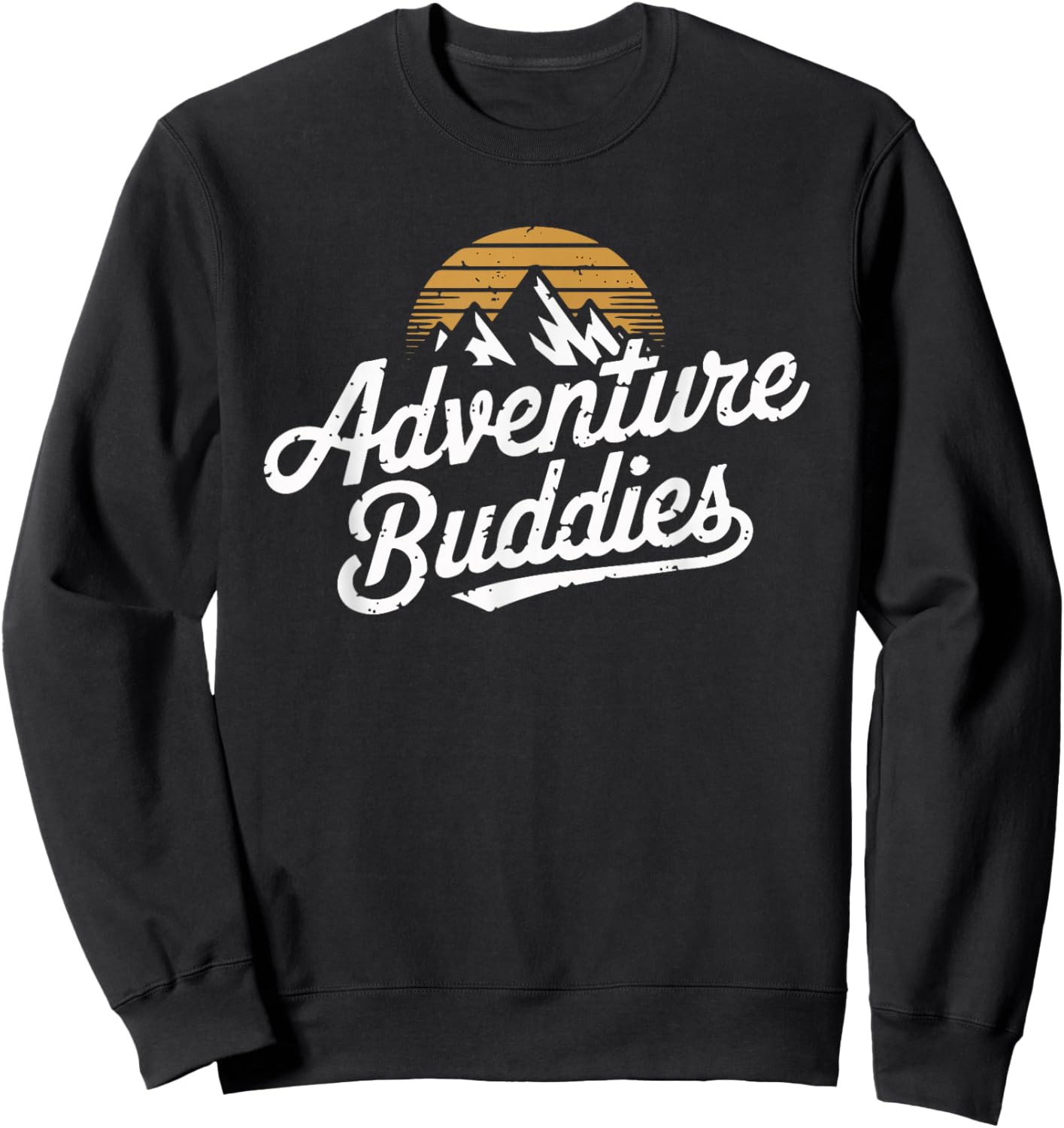 Adventure Buddies Mountain Hiker Hiking Funny Couple Outdoor Sweatshirt - Sweatshirt | Black