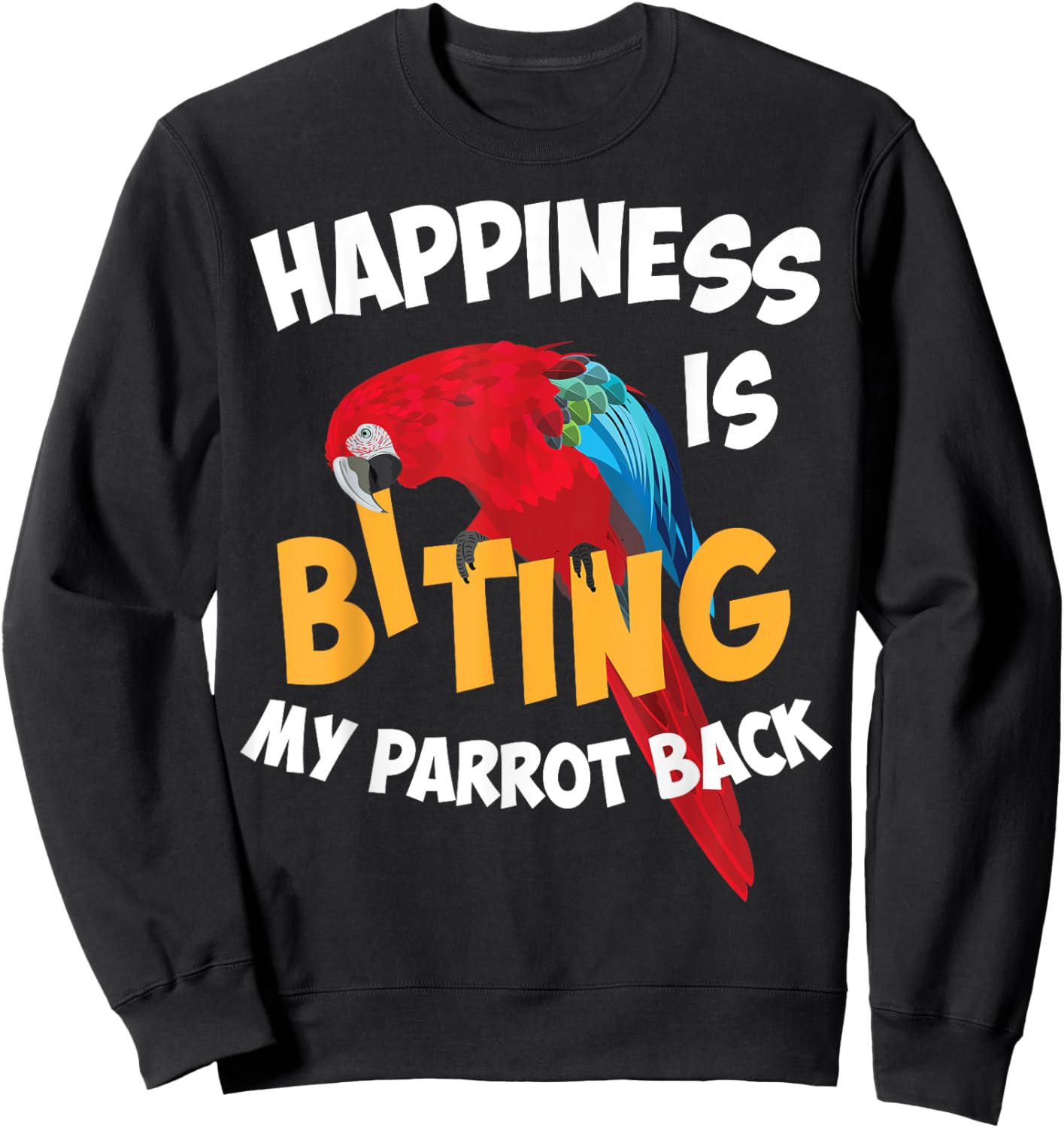 Cool Parrot Art Women Cockatoo Cockatiel Macaw Bird Sweatshirt - Sweatshirt | Black