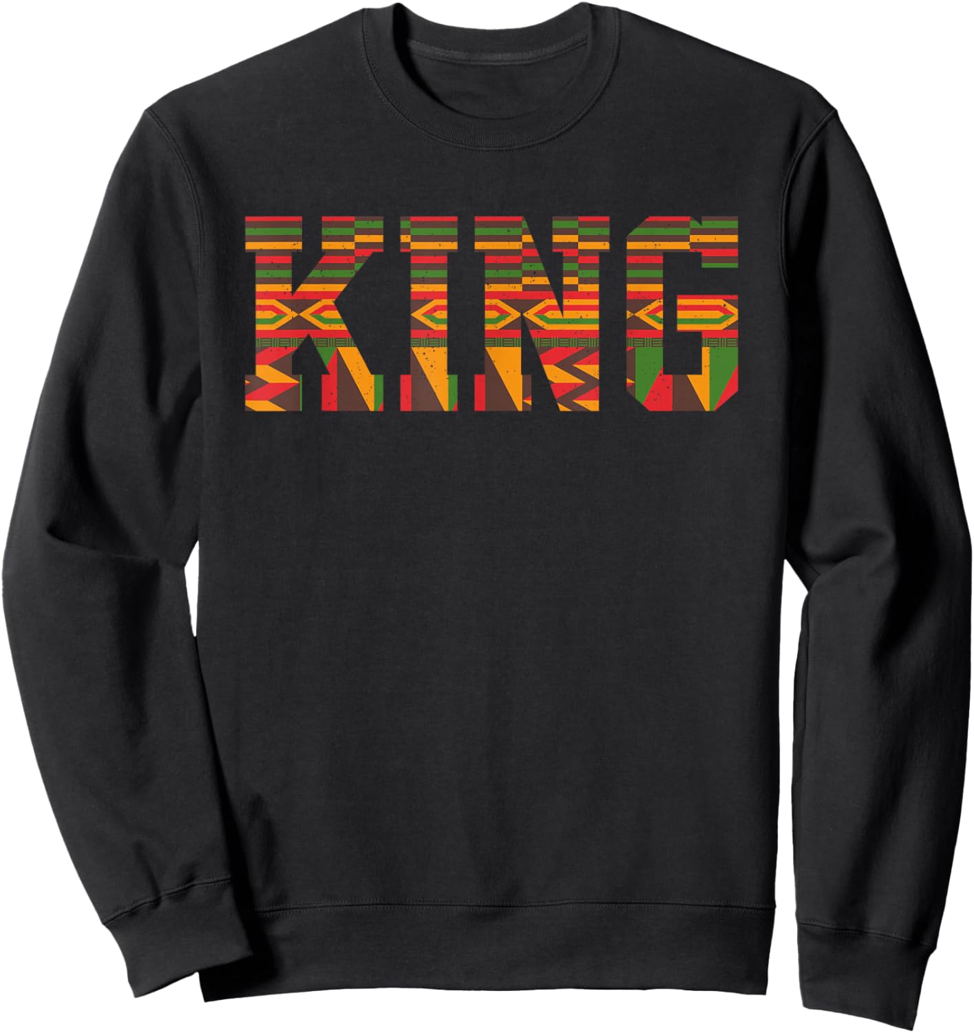 African King Art For Boys Men Afro African Print Kente Cloth Sweatshirt - Sweatshirt | Black