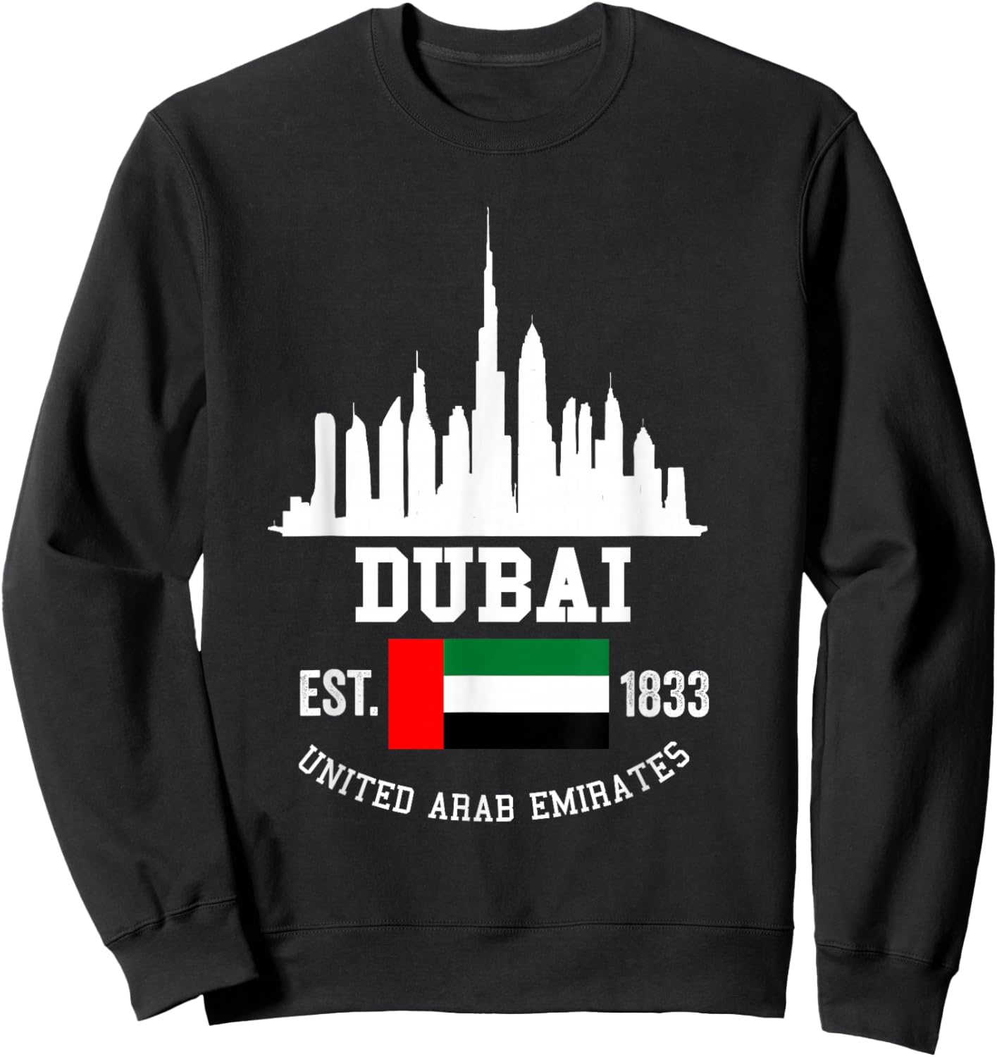 Dubai Souvenir Skyline UAE United Arab Emirate Reminder Sweatshirt - Sweatshirt | Black