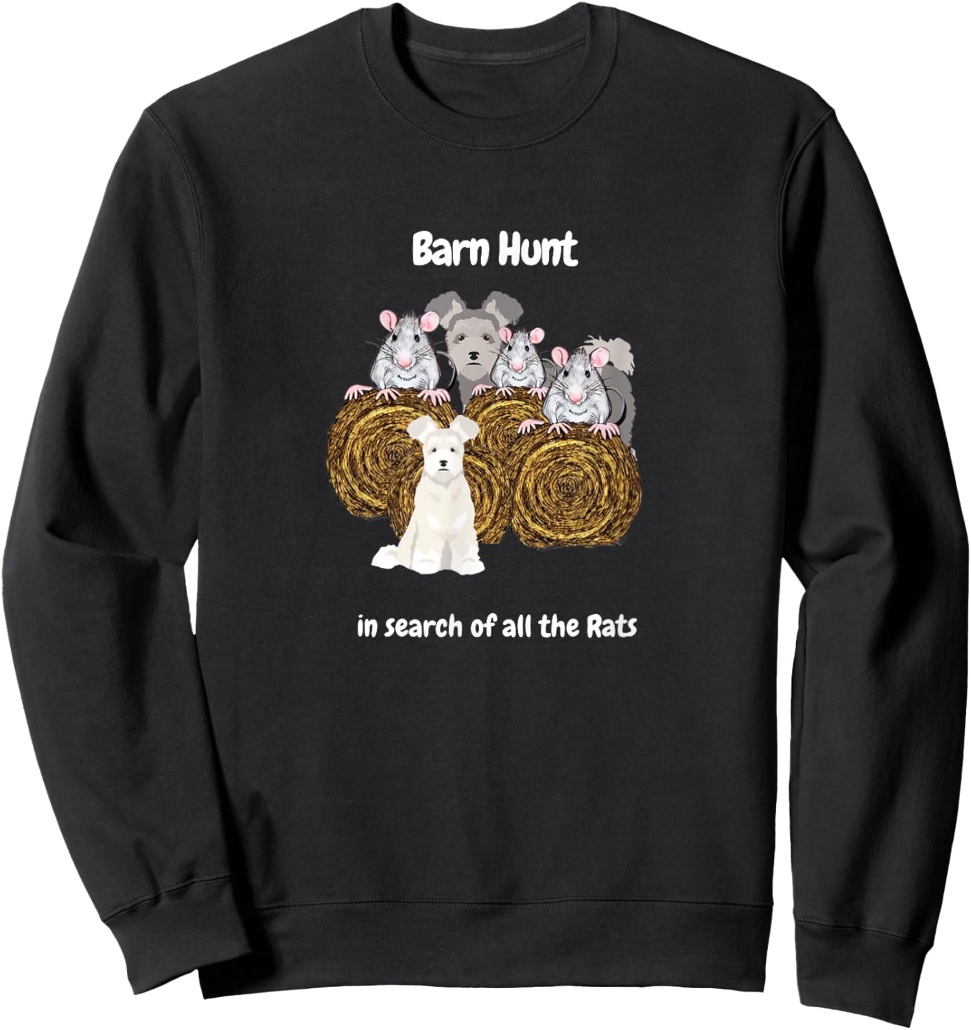 Funny Barn Hunt - in search of rats with a Pumi dog Sweatshirt - Sweatshirt | Black