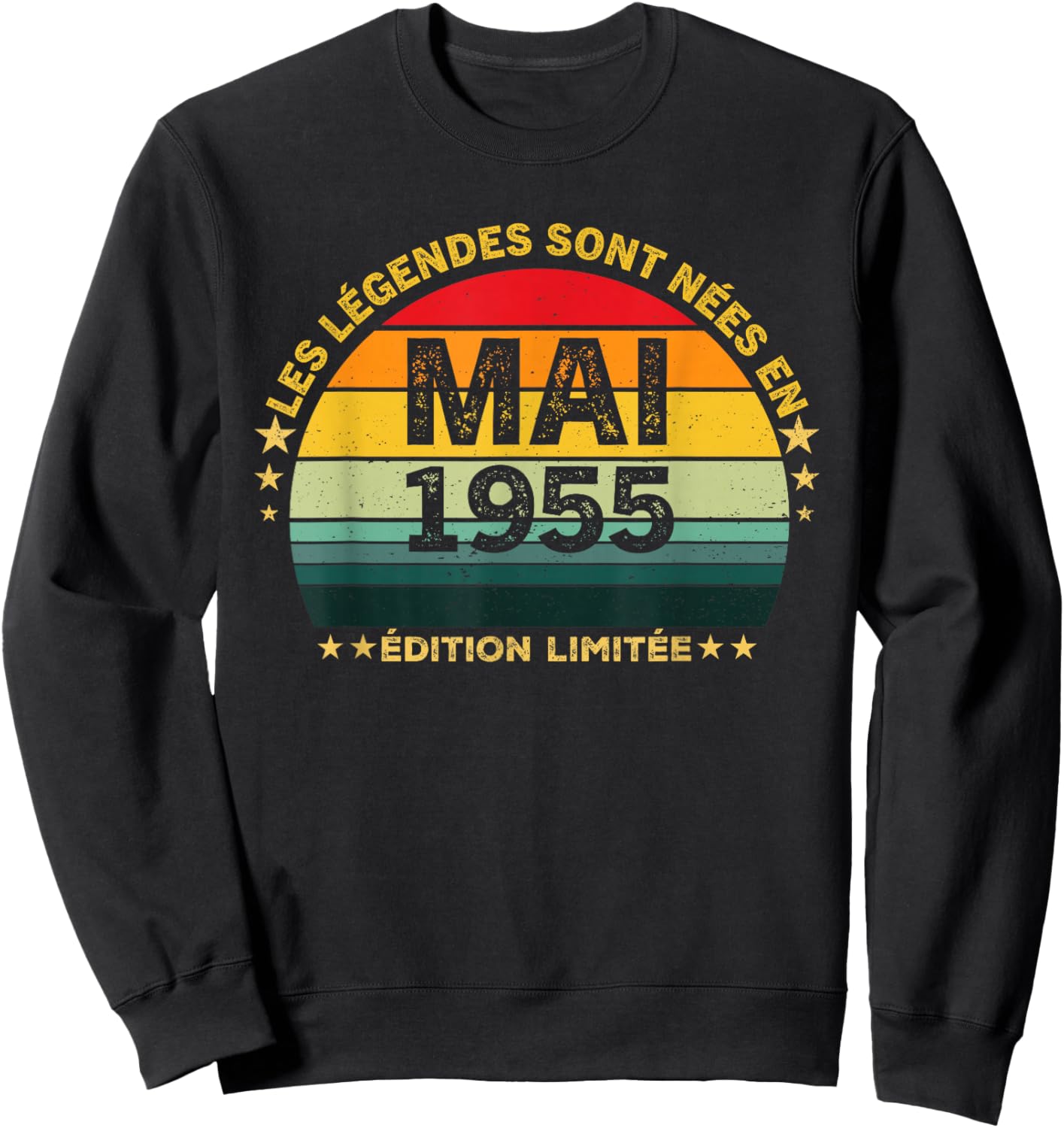 Retro Mai 1955 Édition limitée 71 Ans 71e Anniversaire Sweatshirt - Sweatshirt | Black