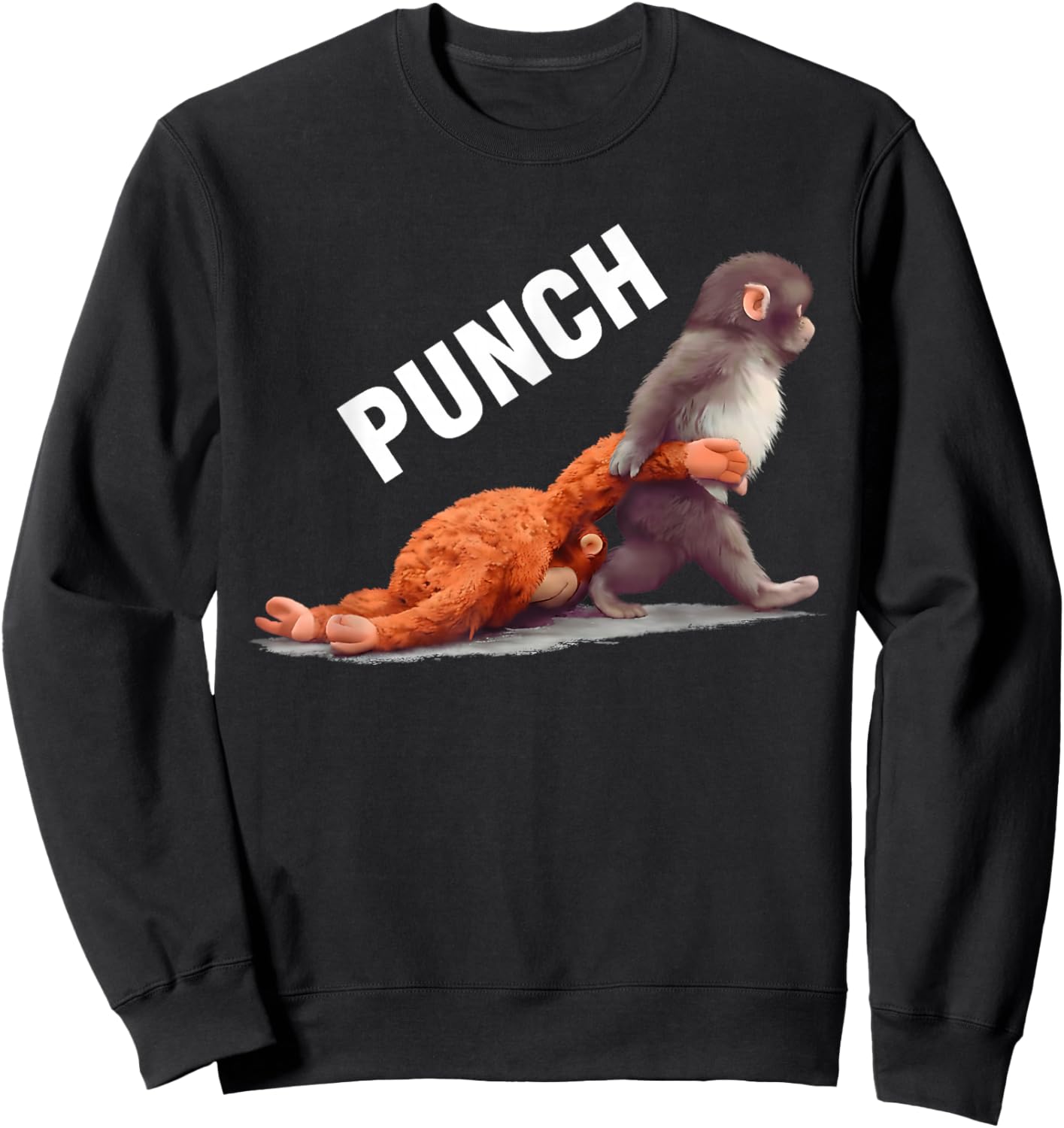 Cute Baby Monkey Named Punch Shirt Punch Monkey Supporter Sweatshirt - Sweatshirt | Black