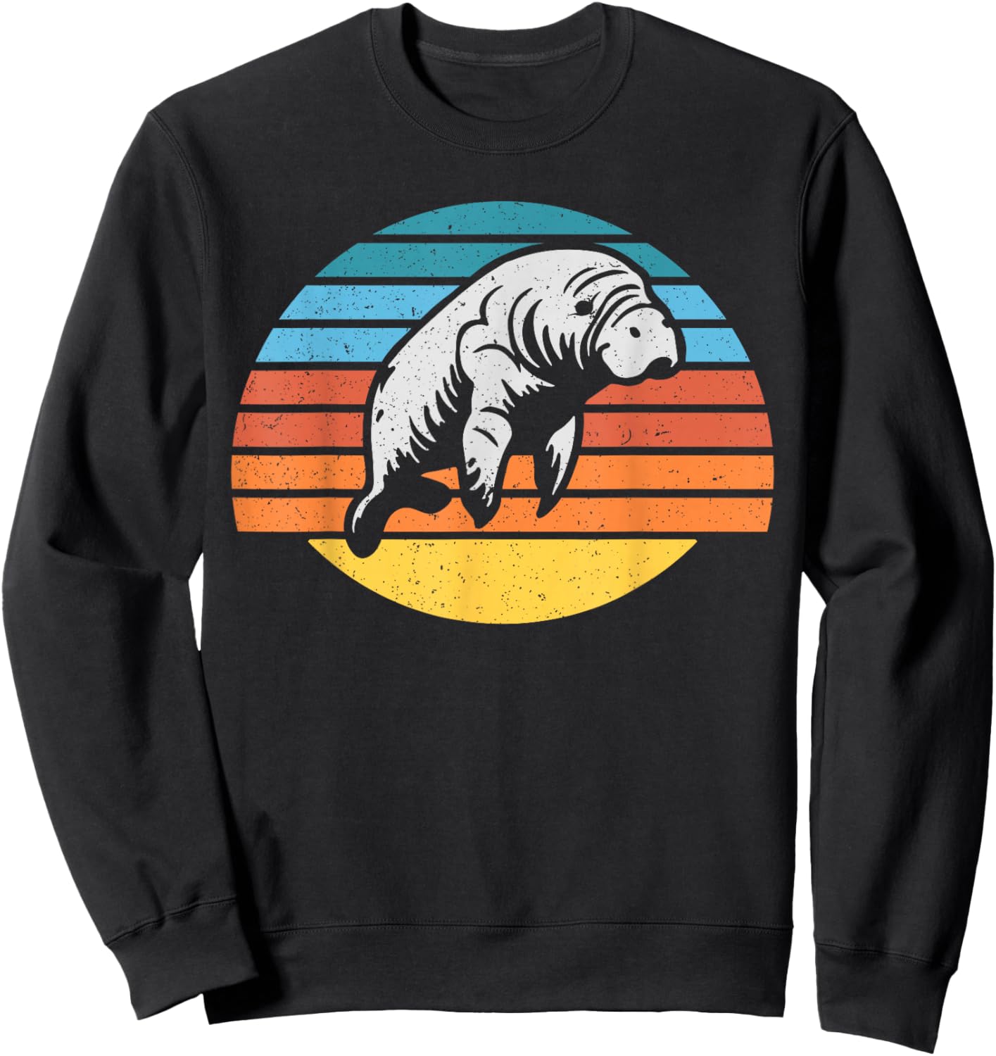 Sea Manatee Vintage Sweatshirt - Sweatshirt | Black