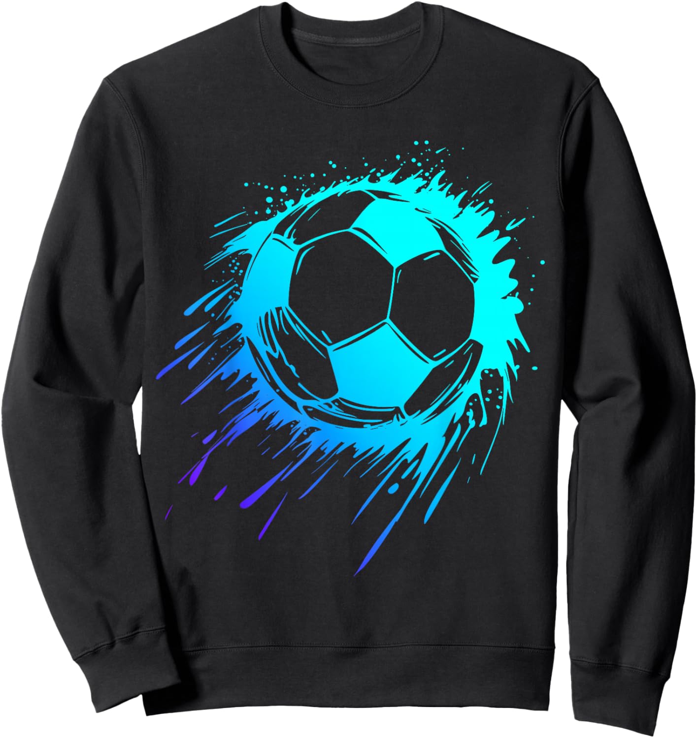 Blue Soccer Ball Soccer Player Soccer Boys Soccer Sweatshirt - Sweatshirt | Black
