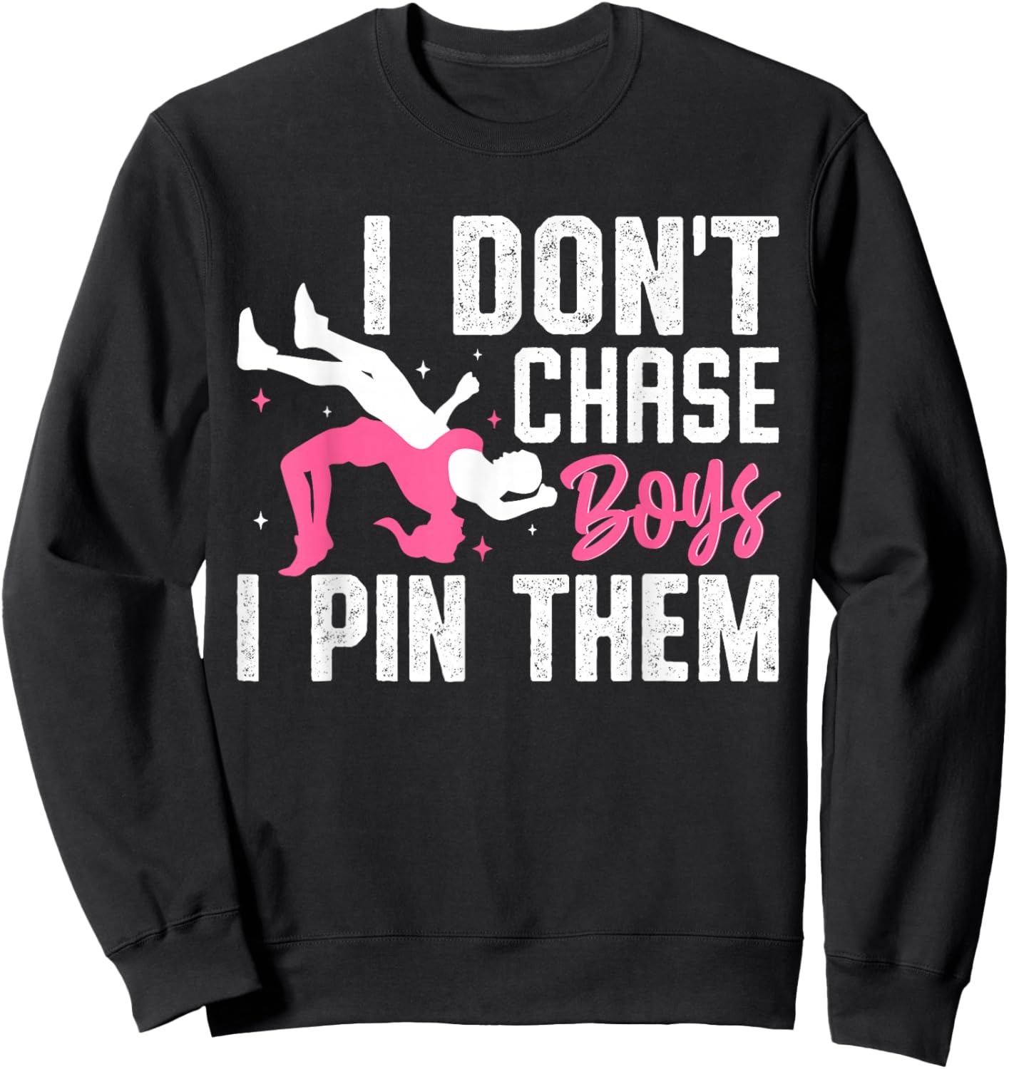 Wrestling Shirt Women Girls Funny Wrestler Mom Wrestle Sweatshirt - Sweatshirt | Black