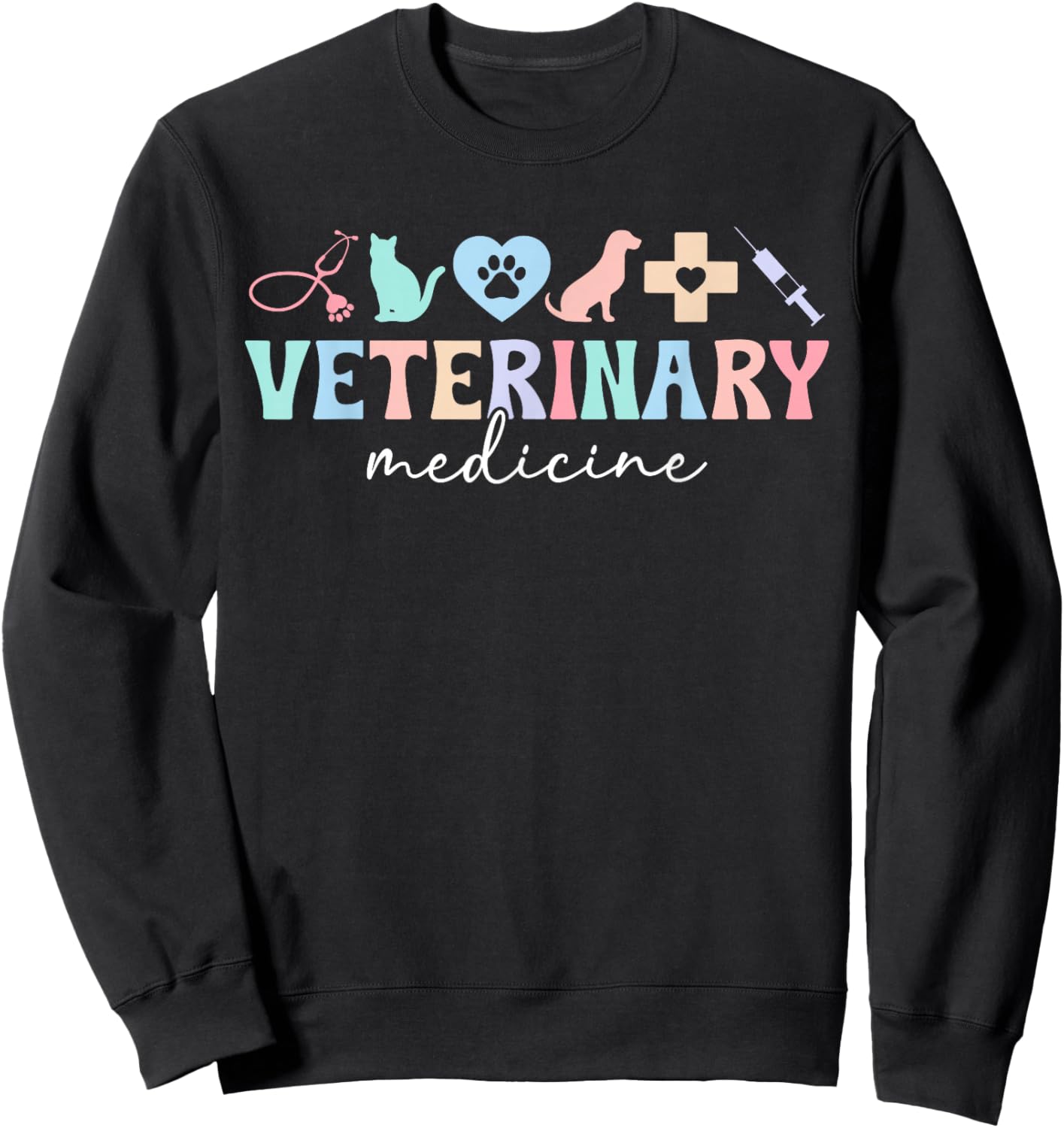 Boho Veterinary Medicine Vet Med Veterinarian Vet Medicine Sweatshirt - Sweatshirt | Black