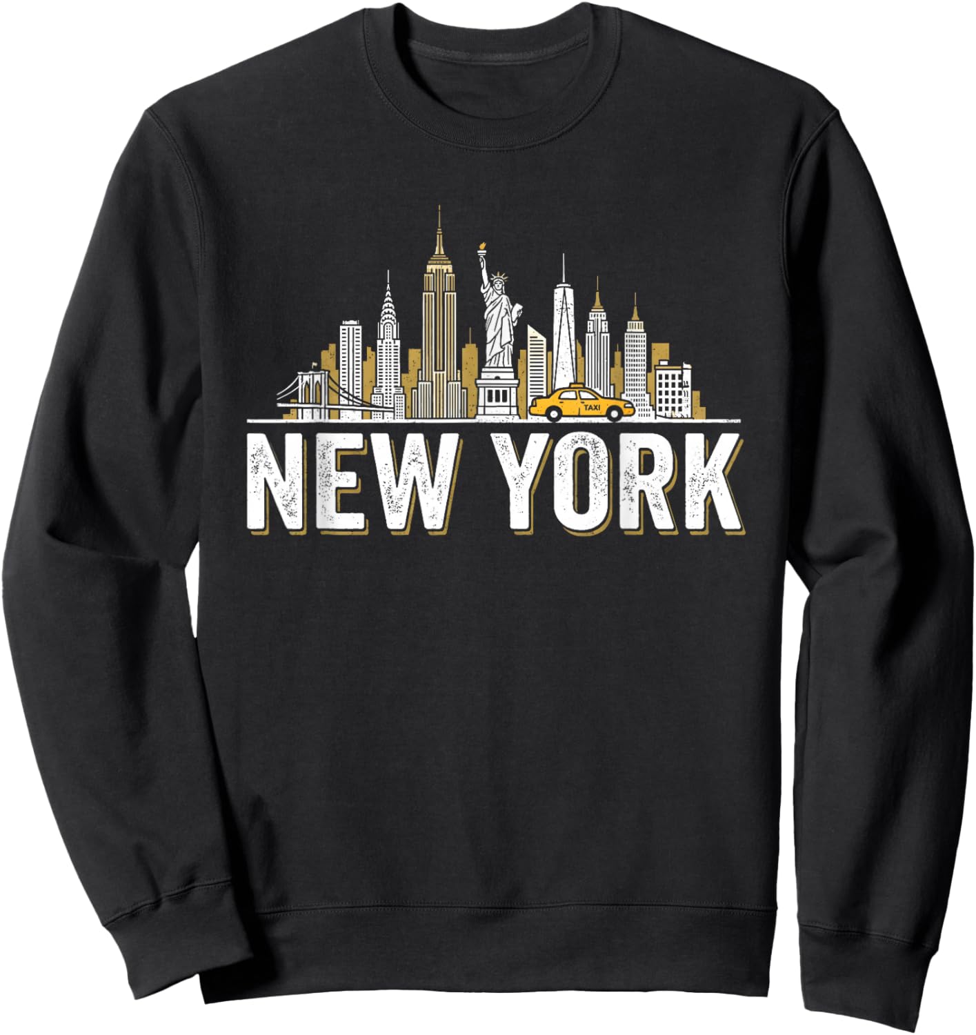 New York with Skyline Design Apparel Sweatshirt - Sweatshirt | Black
