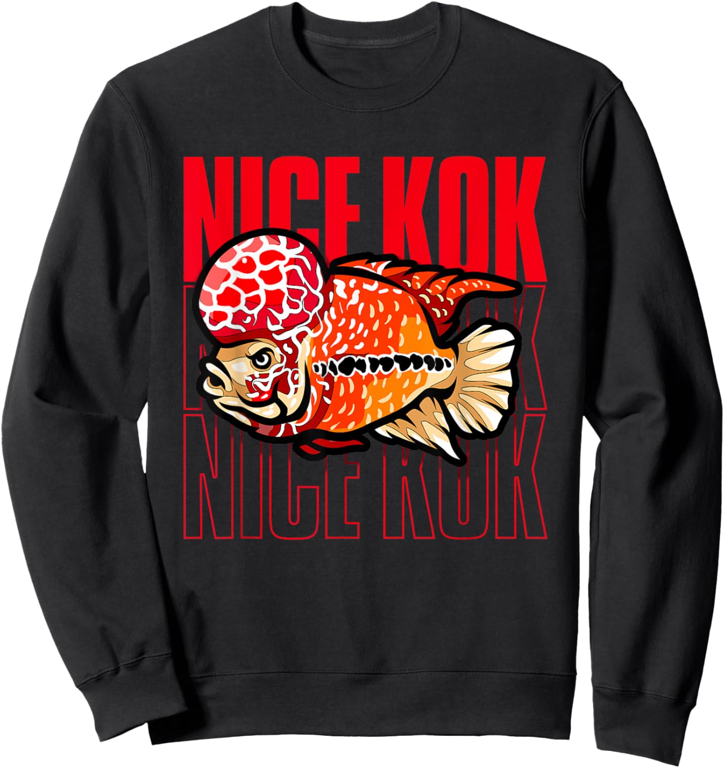 Nice Kok Funny Flowerhorn Cichlid Fish Keeper Sweatshirt - Sweatshirt | Black