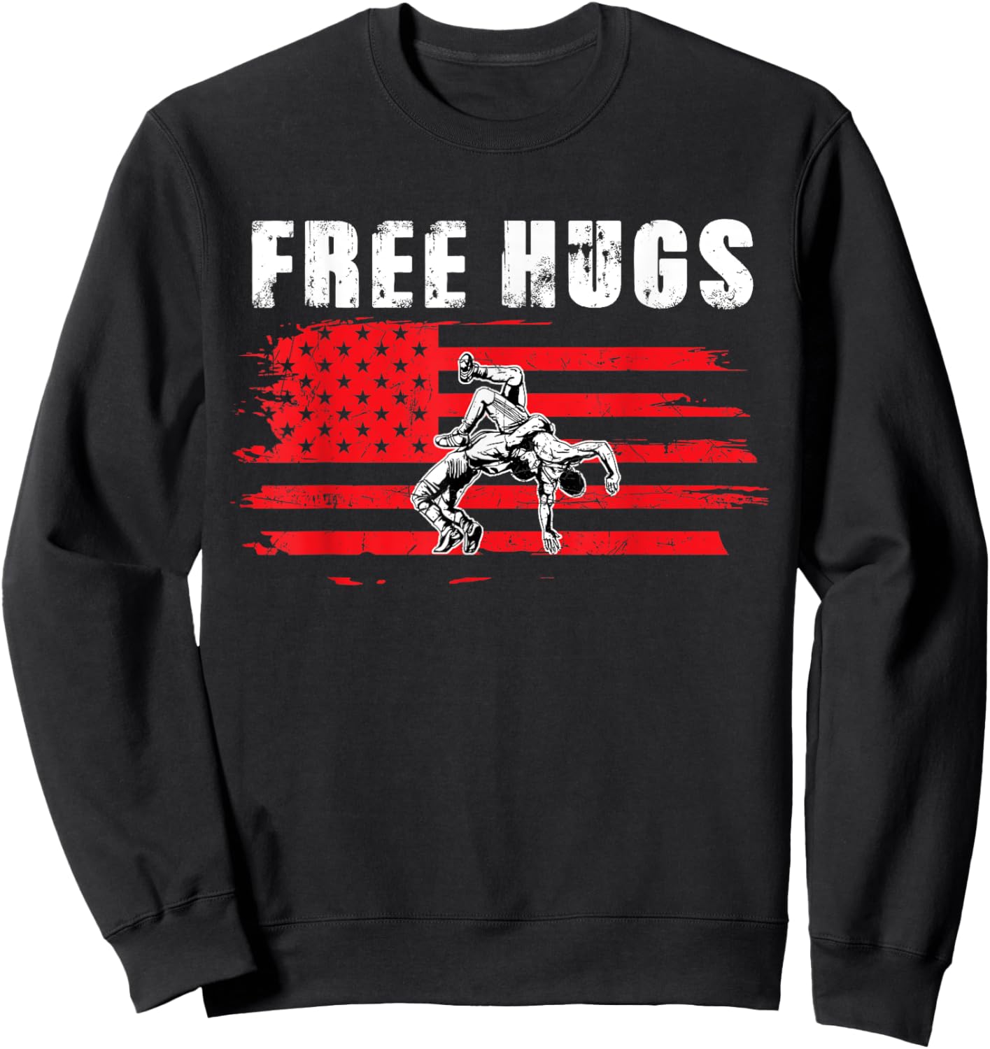 Wrestling Hugs Wrestler Funny Kid Boys Men Women Free Hugs Sweatshirt - Sweatshirt | Black