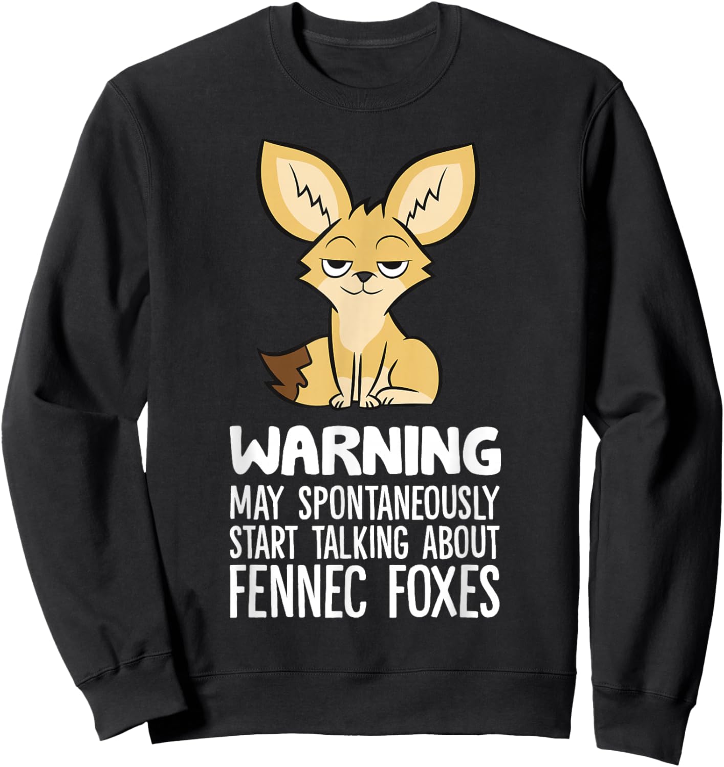 Warning May Spontaneously Talk About Fennec Foxes Sweatshirt - Sweatshirt | Black