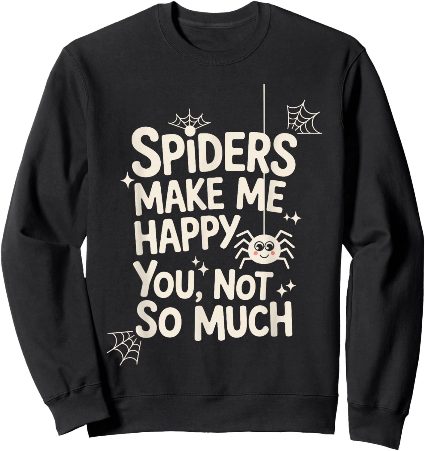Funny Spider Design Women Halloween Spider Web Lover Sweatshirt - Sweatshirt | Black