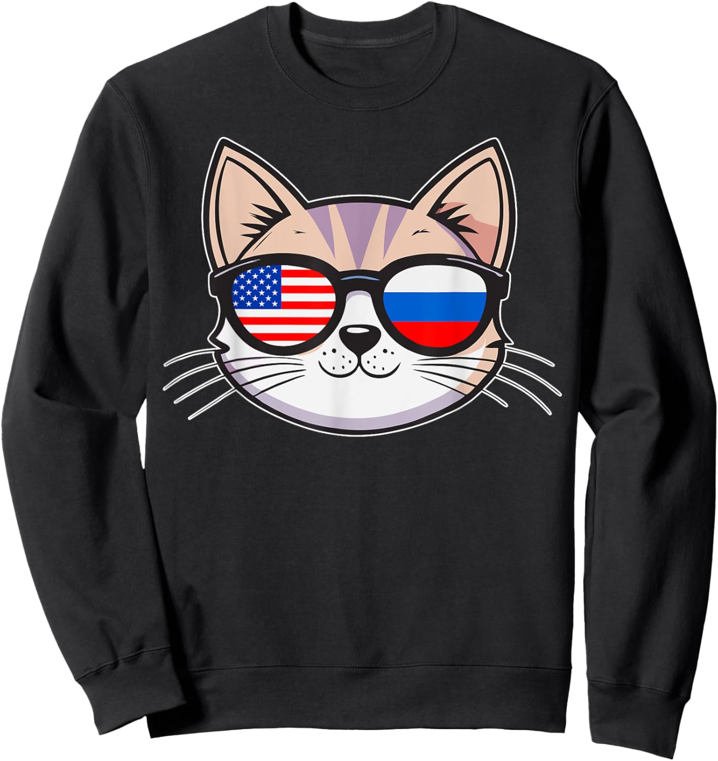 Dual Heritage Mixed Country USA Russia American Russian Sweatshirt - Sweatshirt | Black