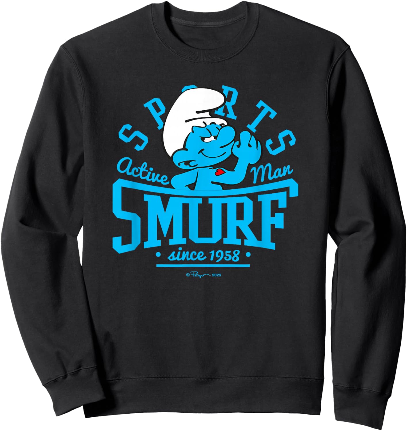 The Smurfs Sports Smurf Hefty Fitness Sweatshirt - Sweatshirt | Black