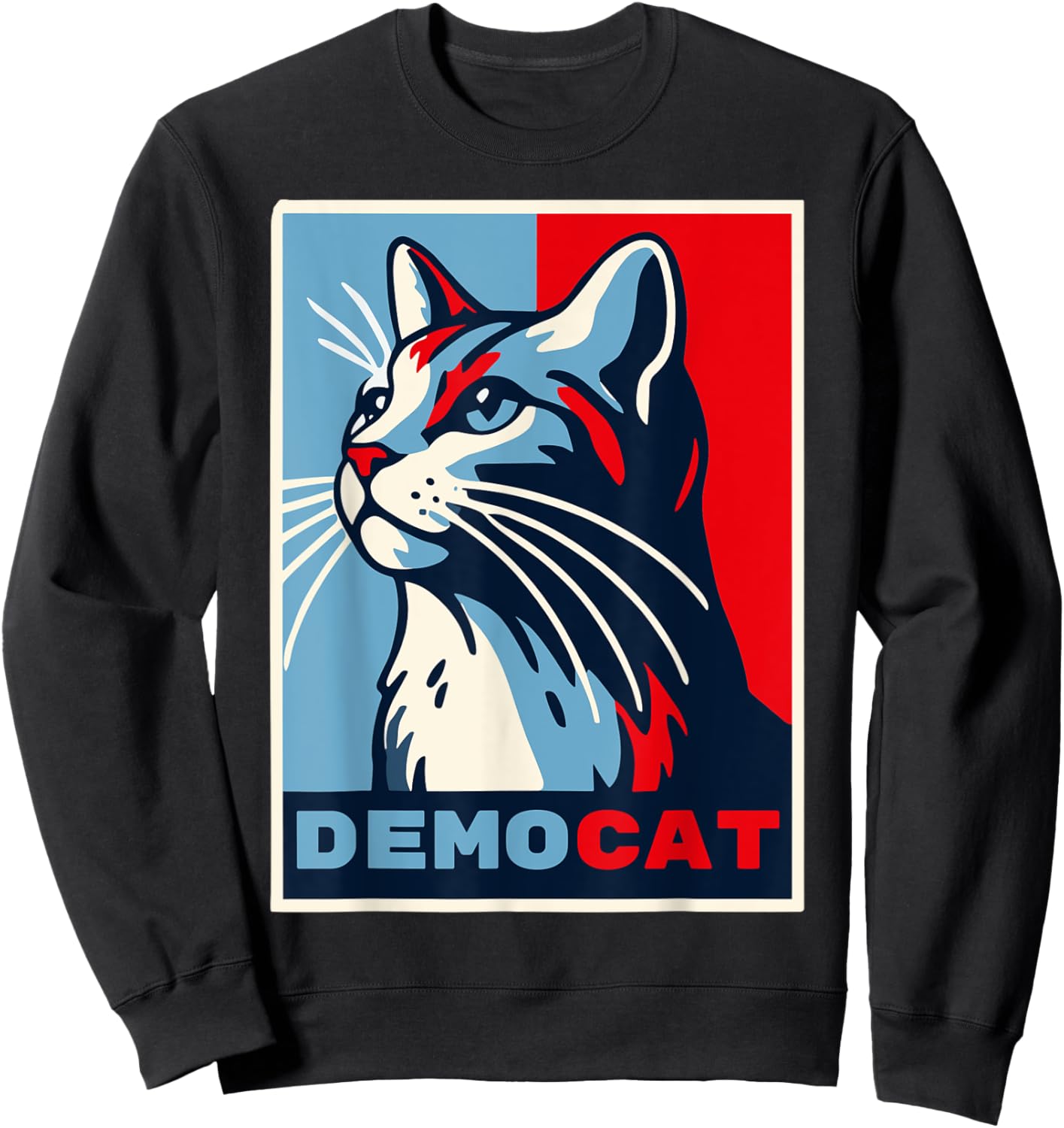 Democat Funny Democrat Party Political LIberal Feminist Joke Men Women Sweatshirt - Sweatshirt | Black