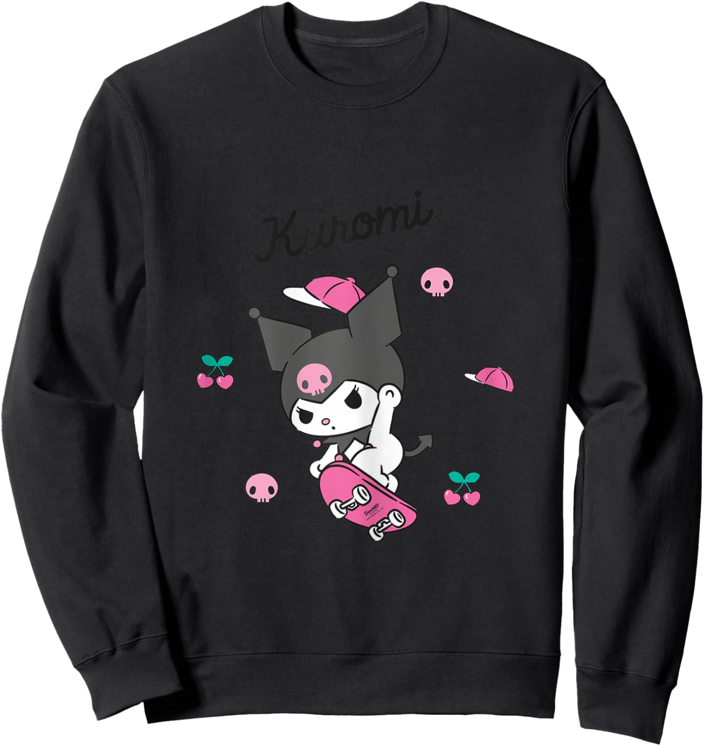 Hello Kitty Kuromi Skateboard Sweatshirt - Sweatshirt | Black