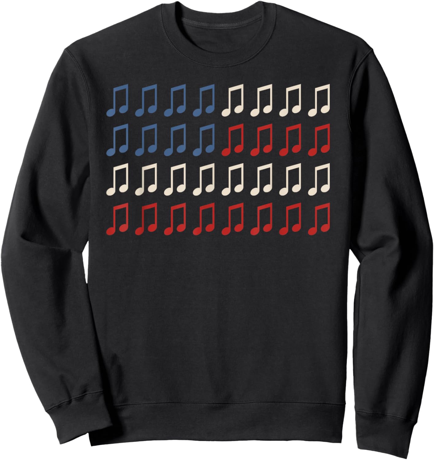 Patriotic Music Notes American Flag Funny Music 4th Of July Sweatshirt - Sweatshirt | Black