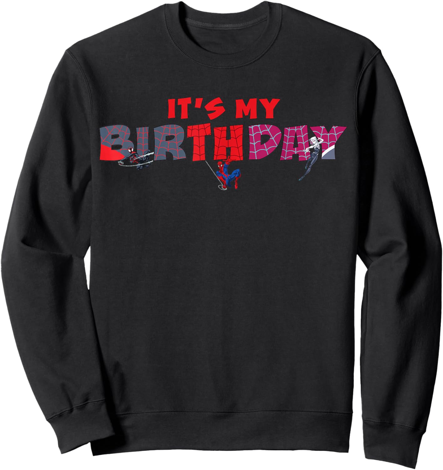 Marvel Spider-Man It's My Birthday Team Spidey Party Sweatshirt - Sweatshirt | Black