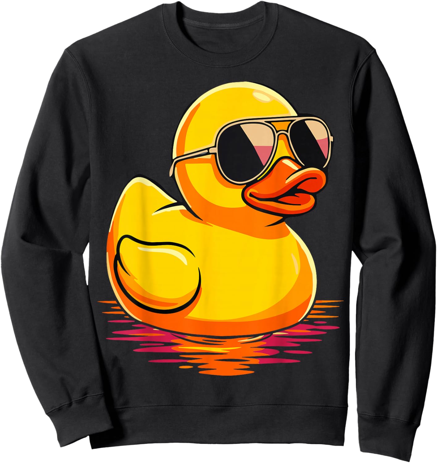 Cool Rubber Duck with Sunglasses Sweatshirt - Sweatshirt | Black
