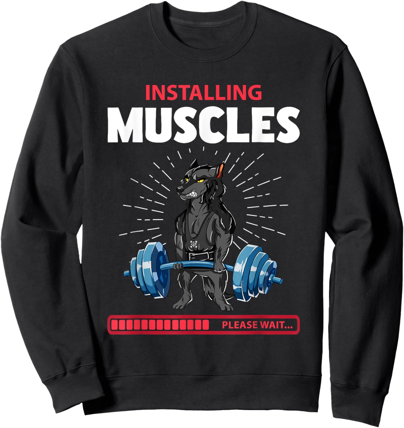 Wolf Deadlift Fitness Gym Weightlifting Sweatshirt - Sweatshirt | Black