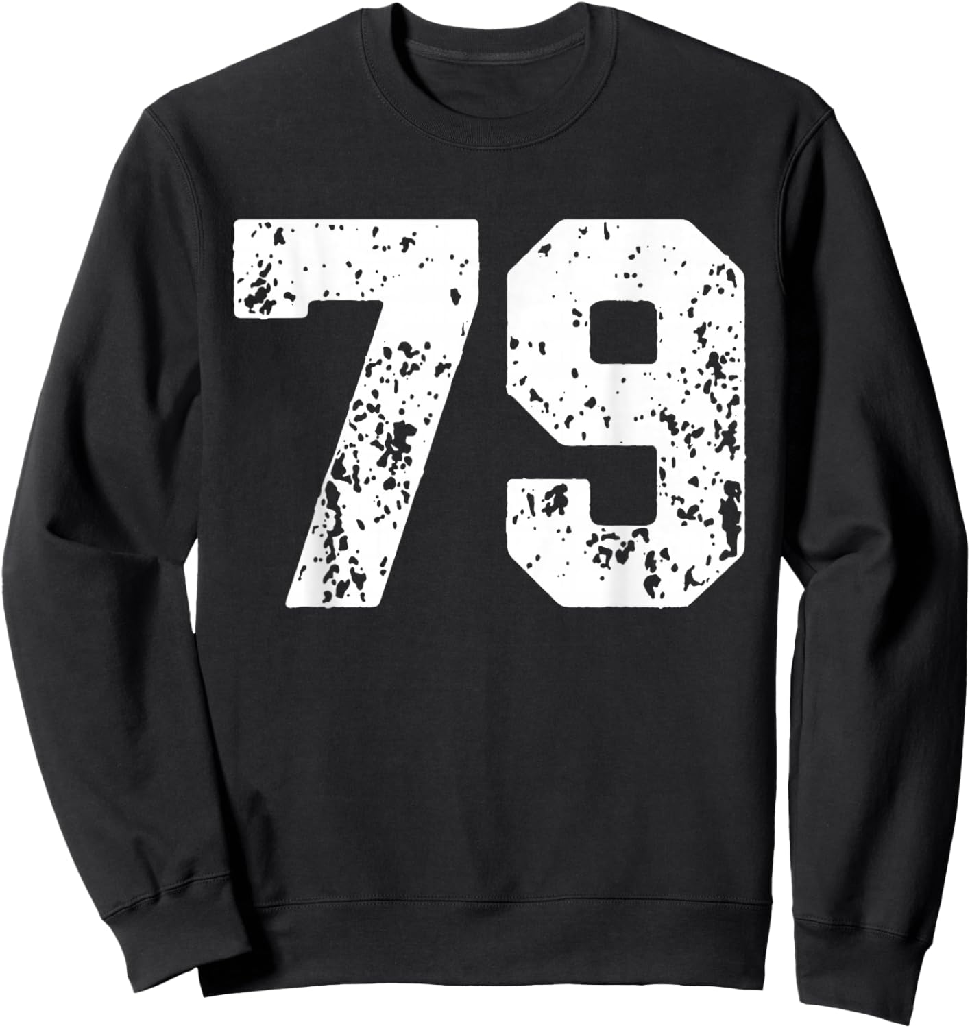 Number 79 White Best Classic College Style Birthday Funny Sweatshirt - Sweatshirt | Black