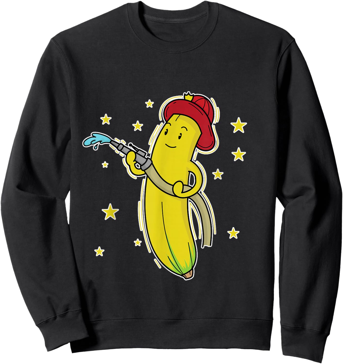 Fire Fighter Banana Sweatshirt - Sweatshirt | Black