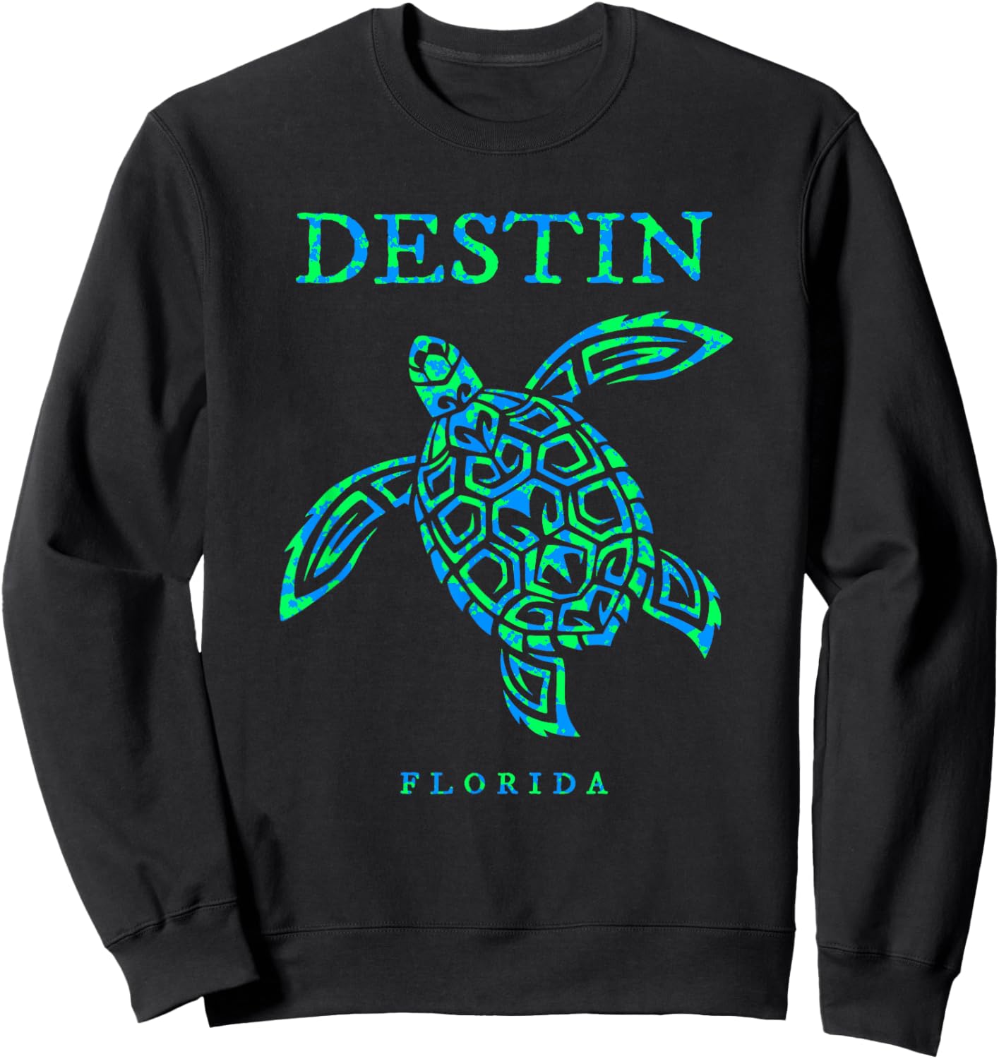 Destin Florida Sea Turtle Boys Girls Toddler Sweatshirt - Sweatshirt | Black