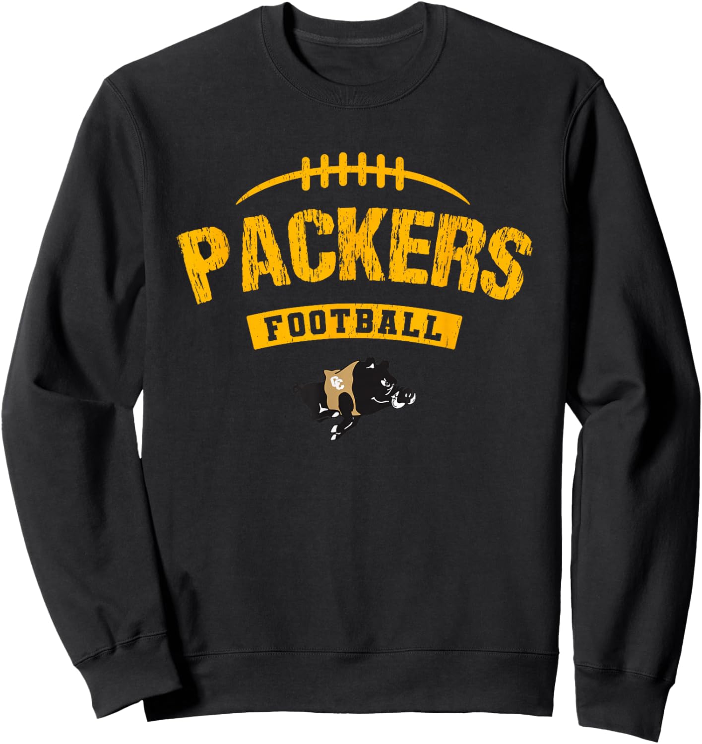 Colquitt County Packers Logo Football Distressed HS Sweatshirt - Sweatshirt | Black