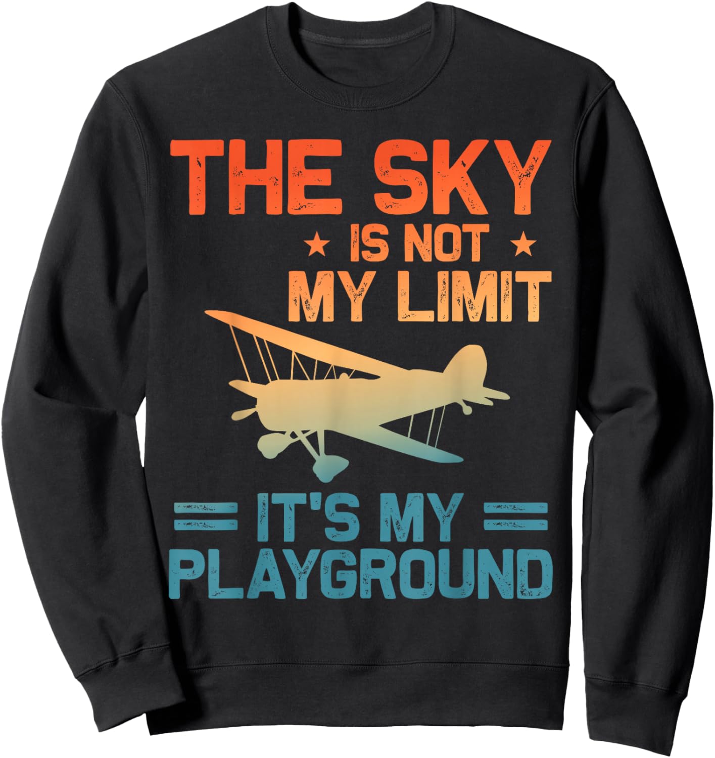 Funny Airplane Design Women Plane Pilot Aviation Sweatshirt - Sweatshirt | Black