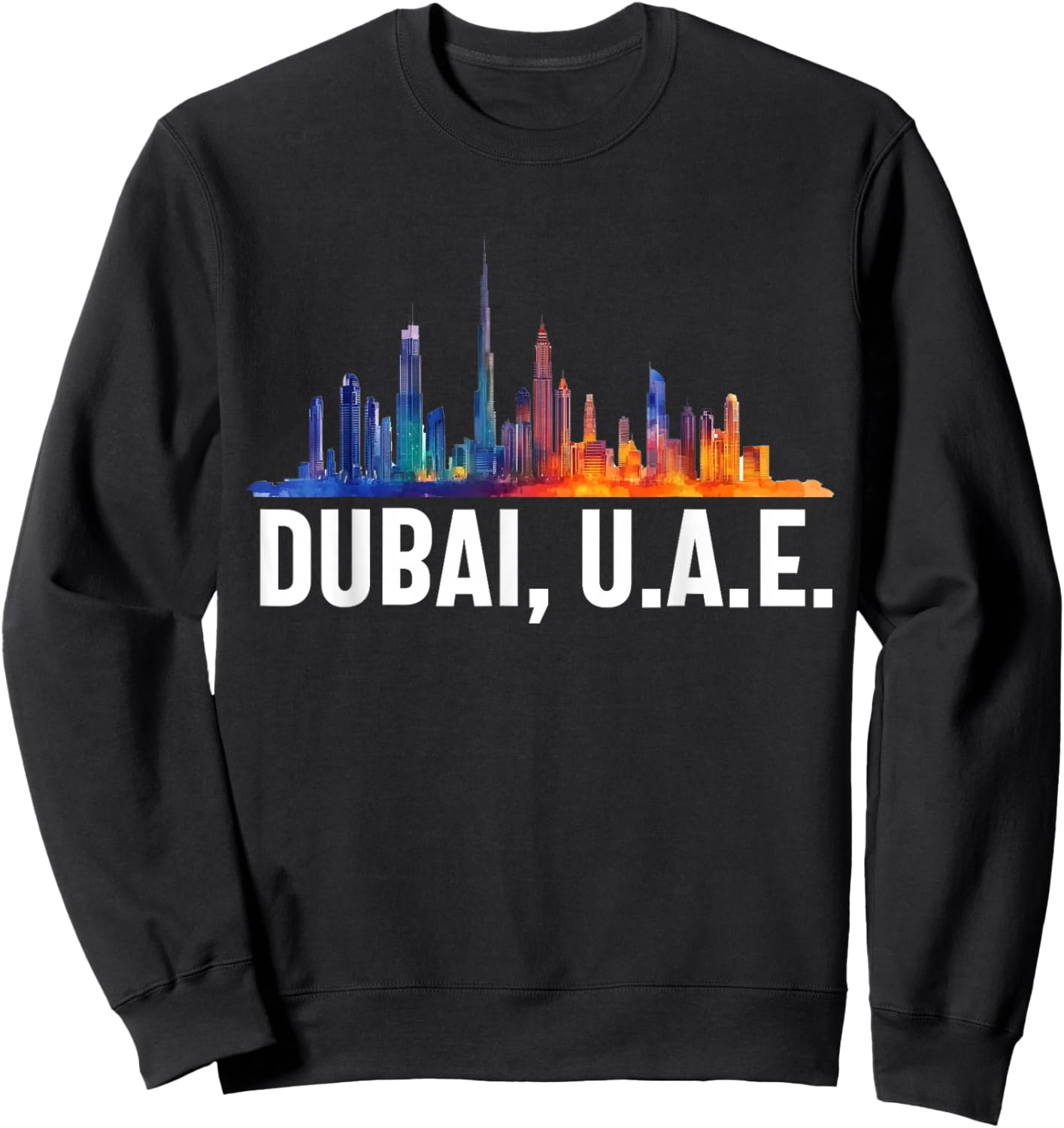 Dubai Souvenir Skyline UAE United Arab Emirate Reminder Sweatshirt - Sweatshirt | Black
