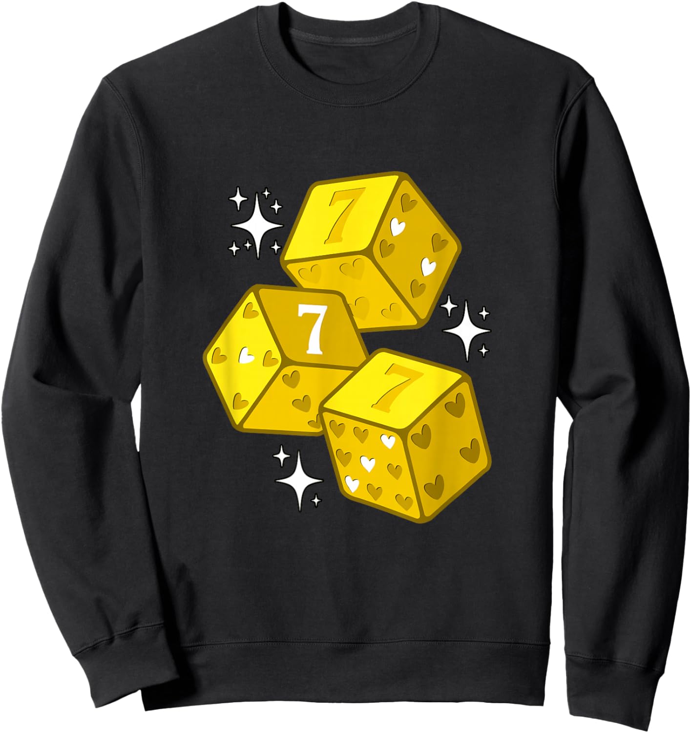 University Varsity-Gold Color Lucky Heart Varsity-Gold Sweatshirt - Sweatshirt | Black