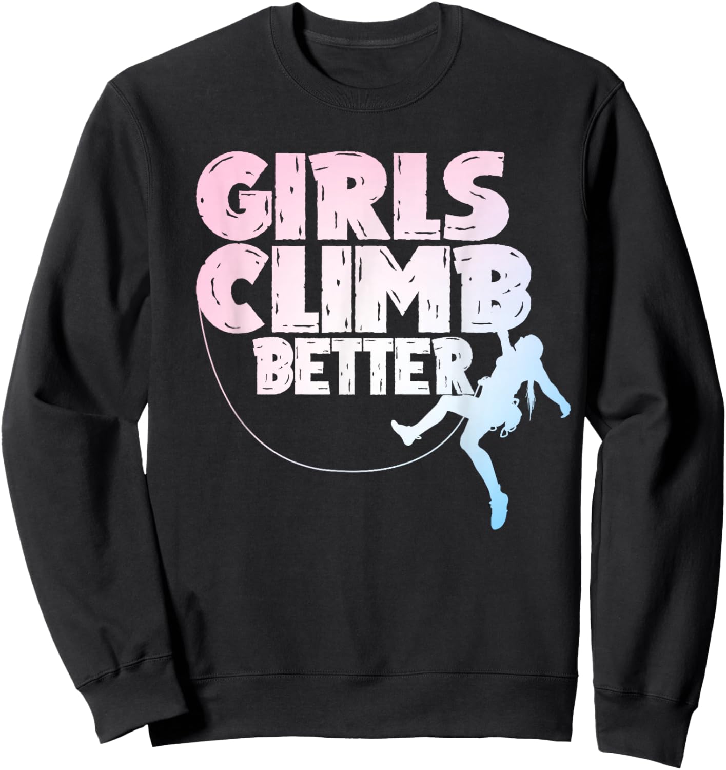 Cool Rock Climber Art Girls Indoor Rock Climbing Sweatshirt - Sweatshirt | Black