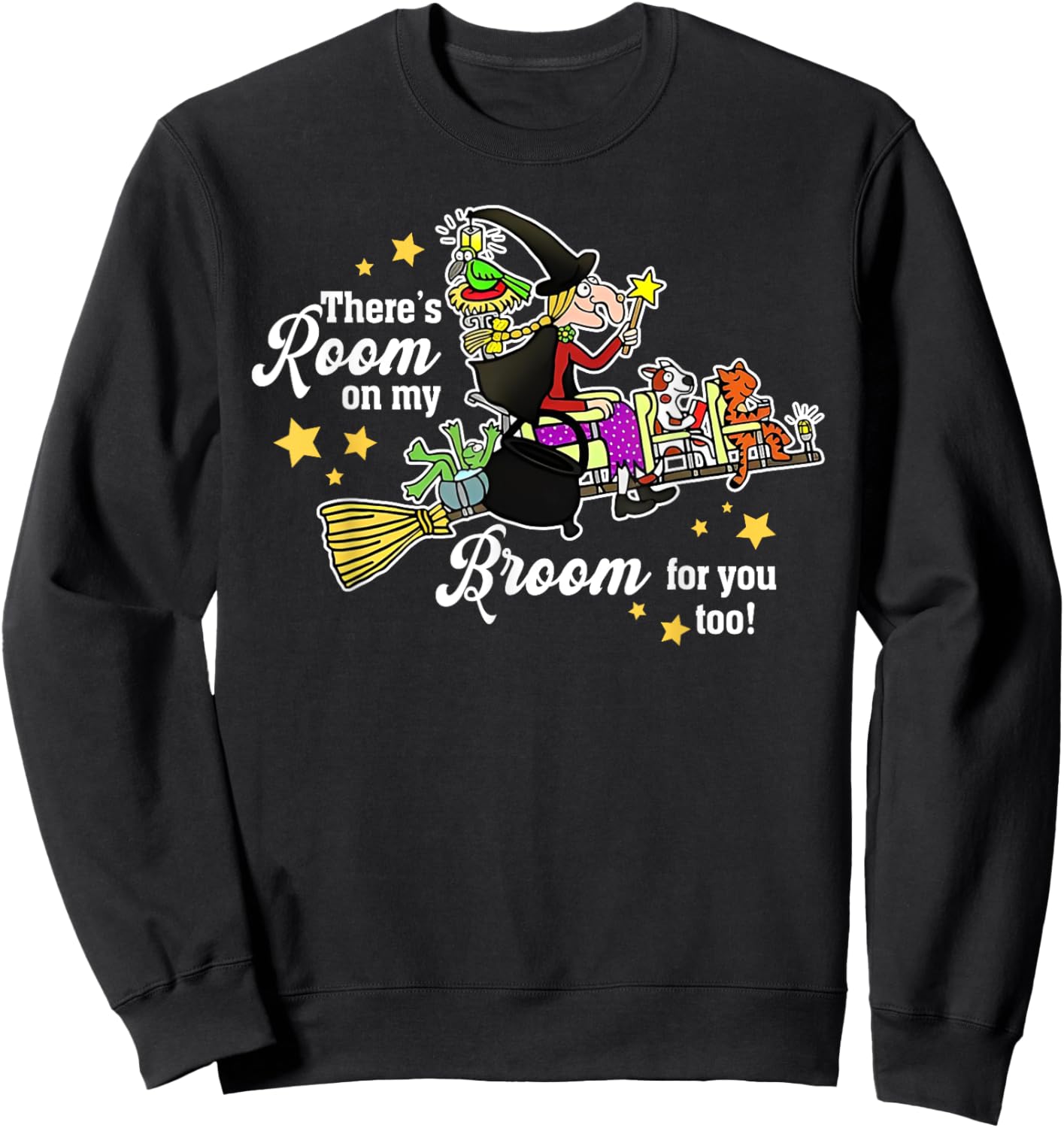 Funny There's Room On My Broom For You Too Teacher Halloween Sweatshirt - Sweatshirt | Black