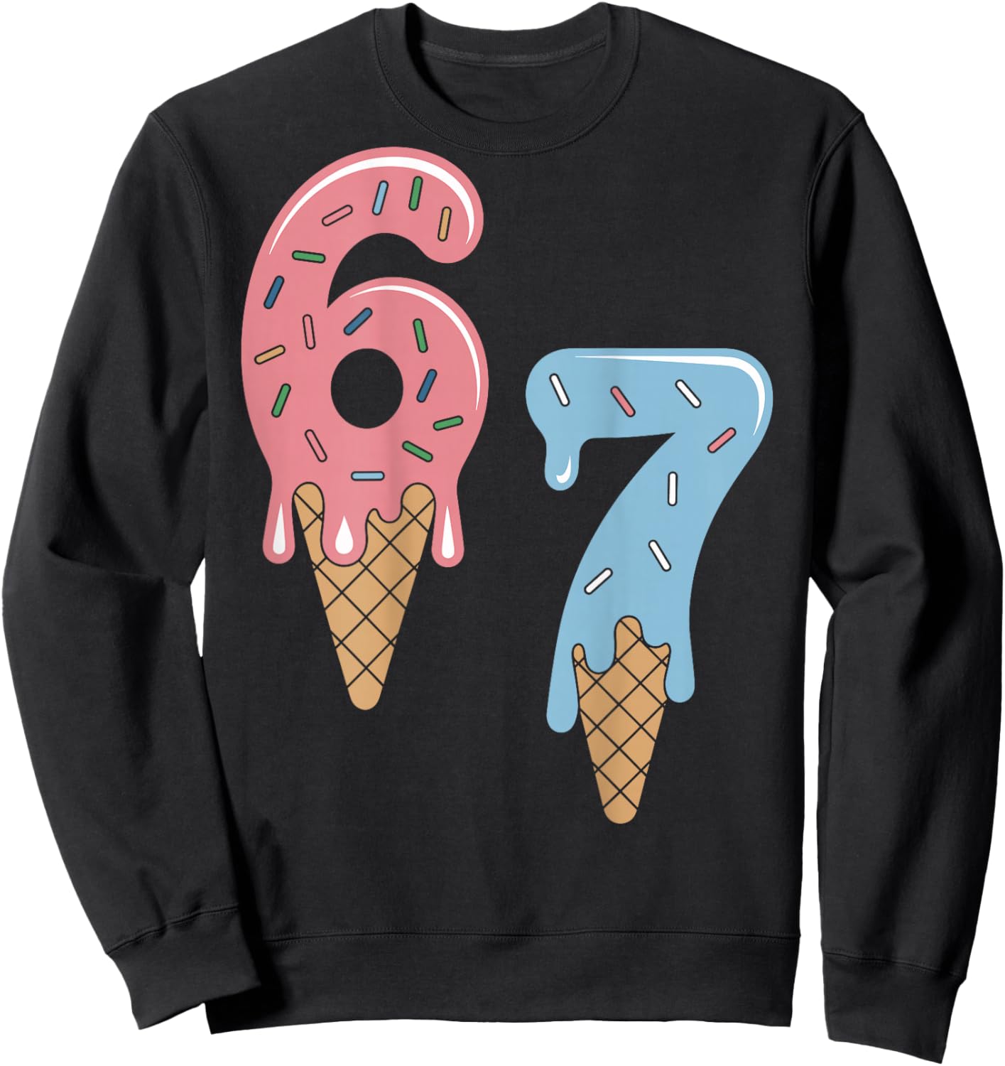 Funny Six Seven Meme 6 7 Shirt Retro Sweatshirt - Sweatshirt | Black