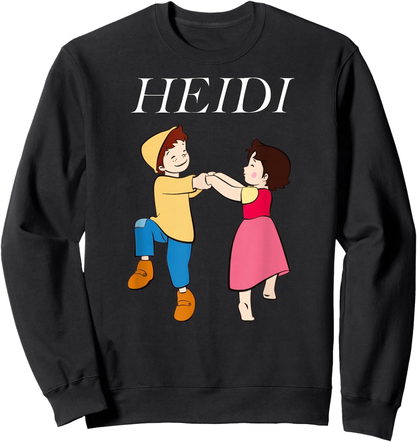 Heidi and Peter Dancing Cartoon TV Series with Logo Sweatshirt - Sweatshirt | Black