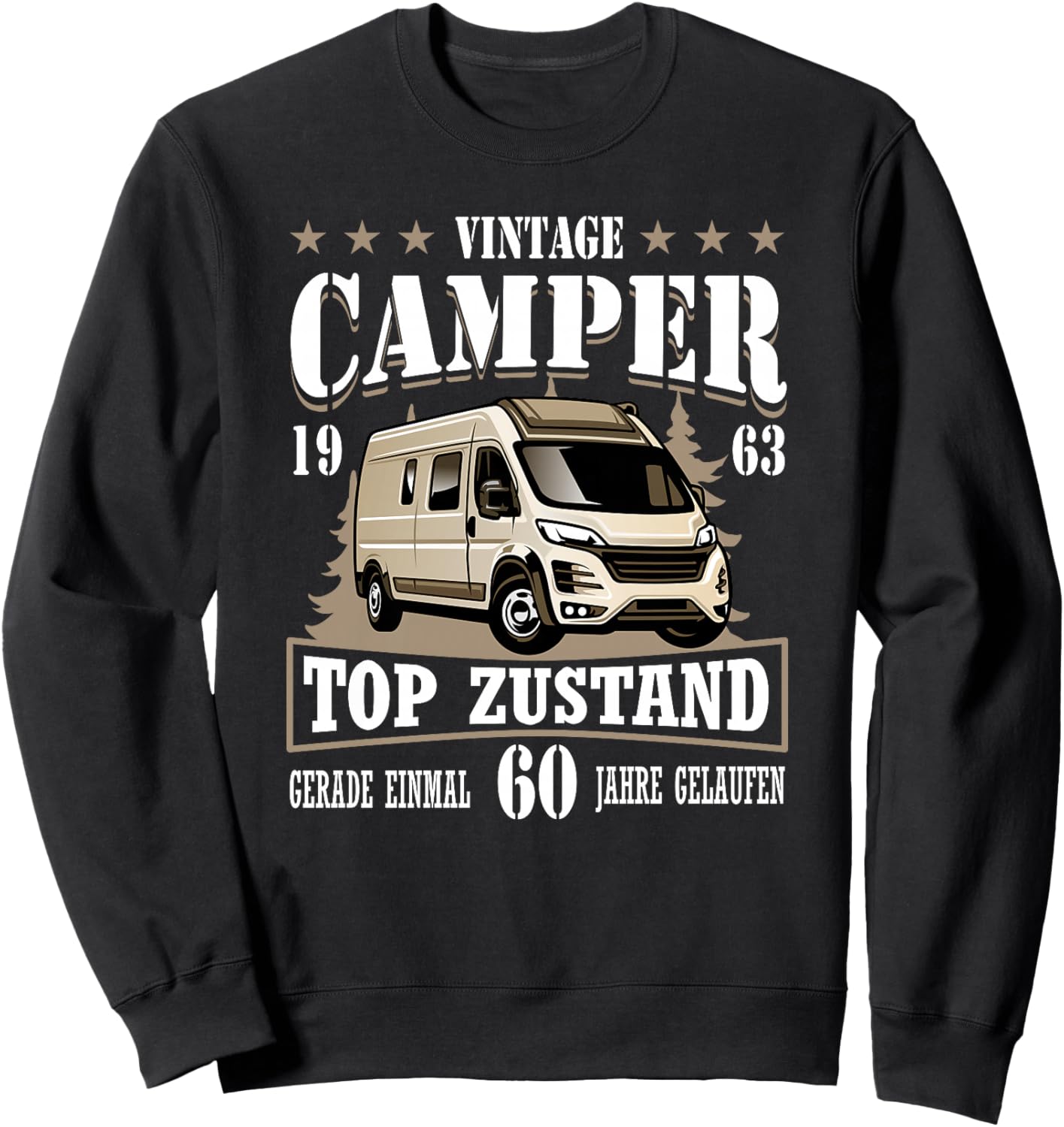 60. Geburtstag Wohnmobil Kastenwagen Camper Camping Premium Sweatshirt - Sweatshirt | Black