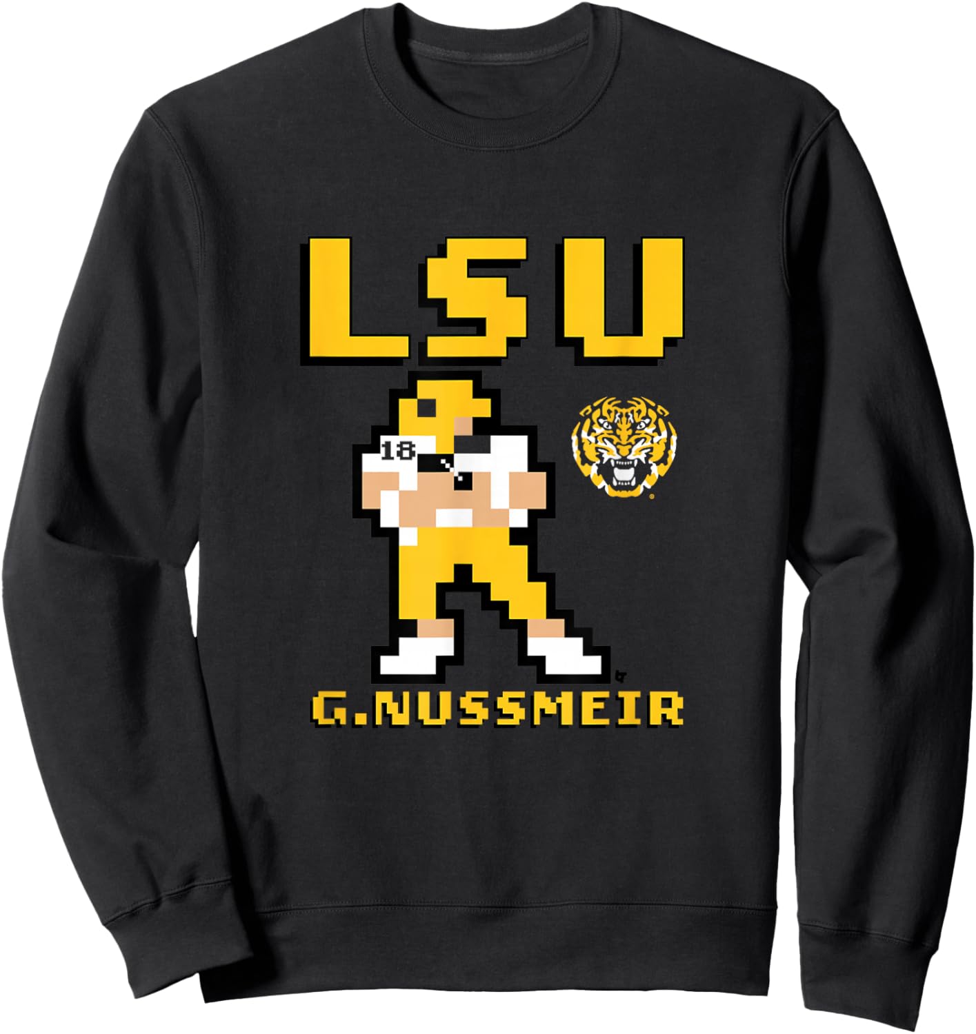 Garrett Nussmeier - Retro Baller - LSU Tigers Football Sweatshirt - Sweatshirt | Black