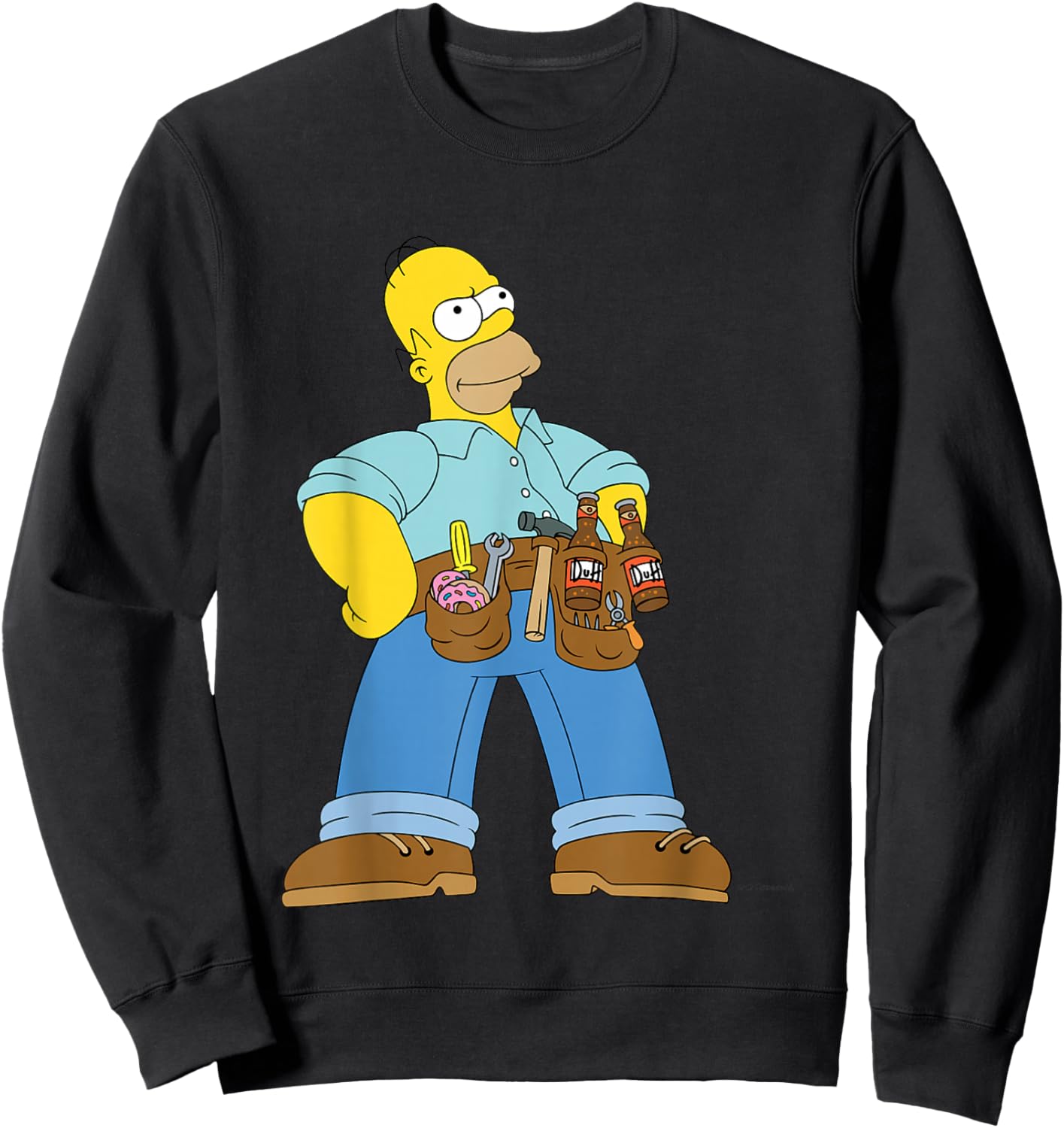 The Simpsons Duff & Donuts Handyman Homer Sweatshirt - Sweatshirt | Black